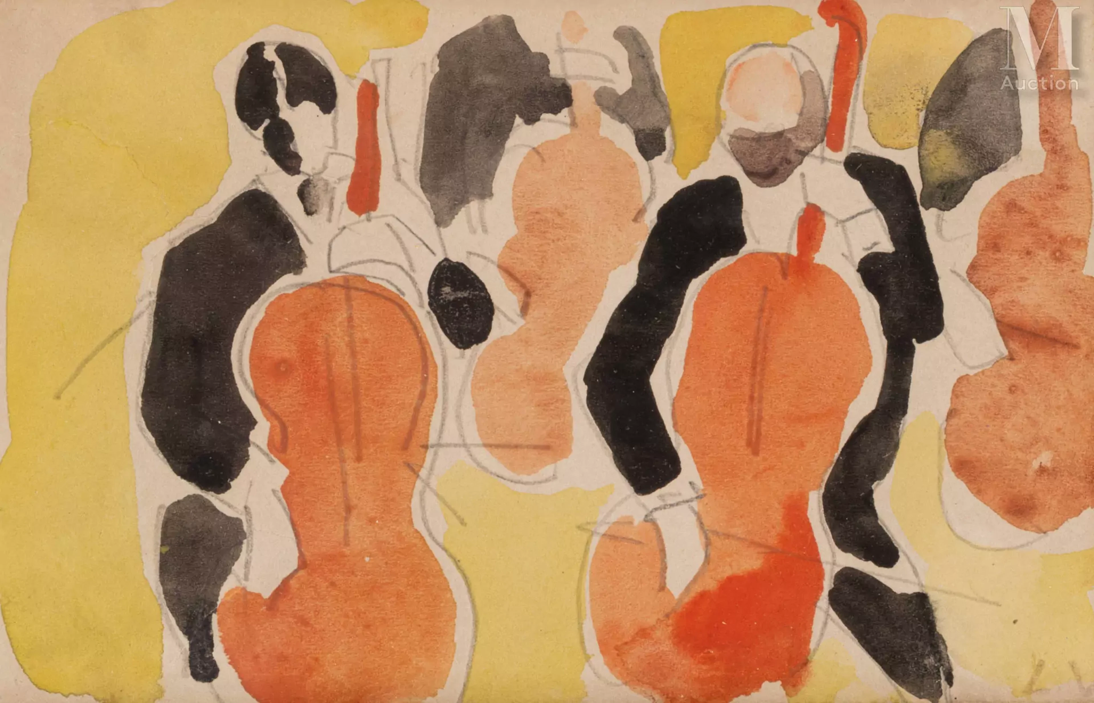 Louis VALTAT (Dieppe 1869 - Paris 1952) Les violoncellistes, vers 1925