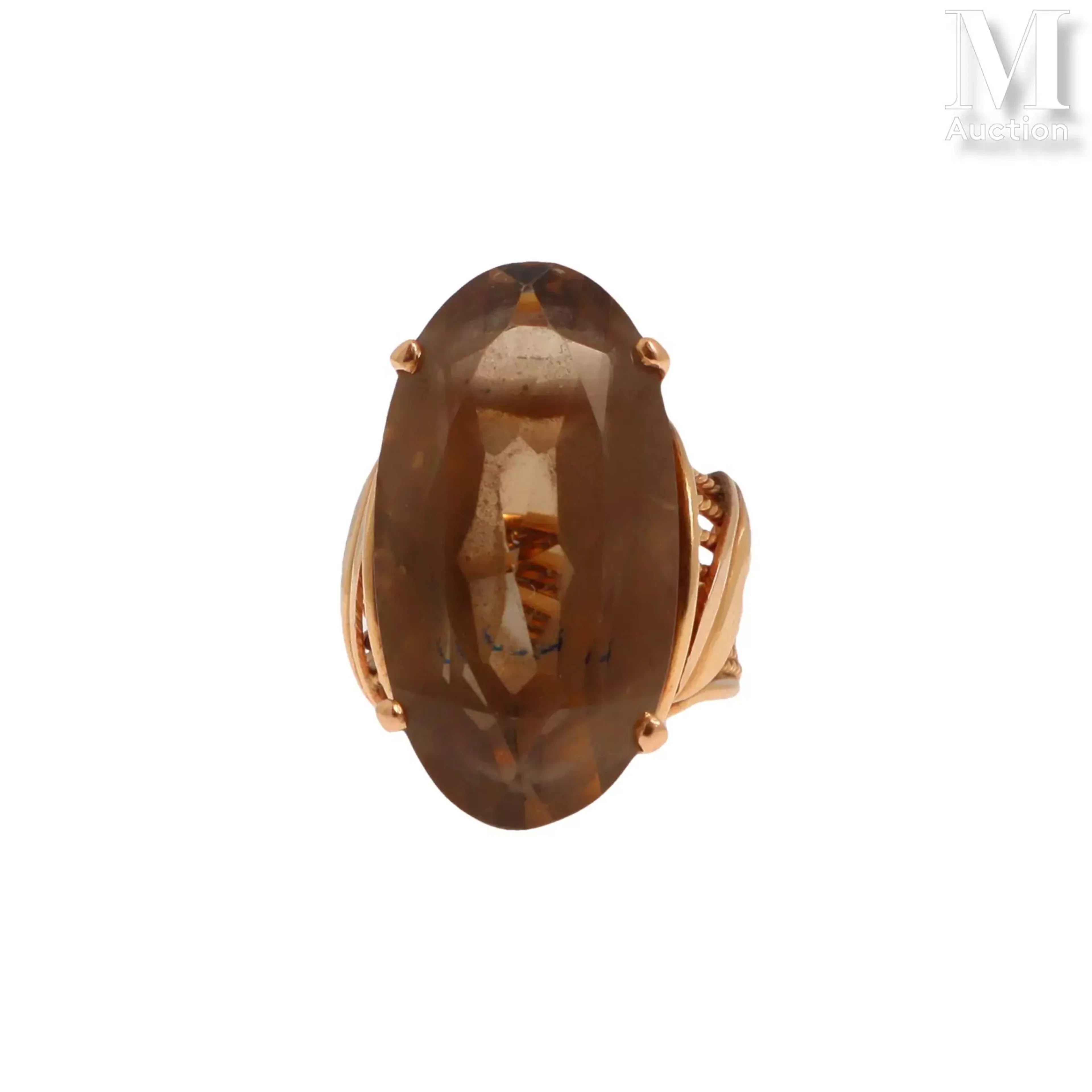 Bague quartz fumé