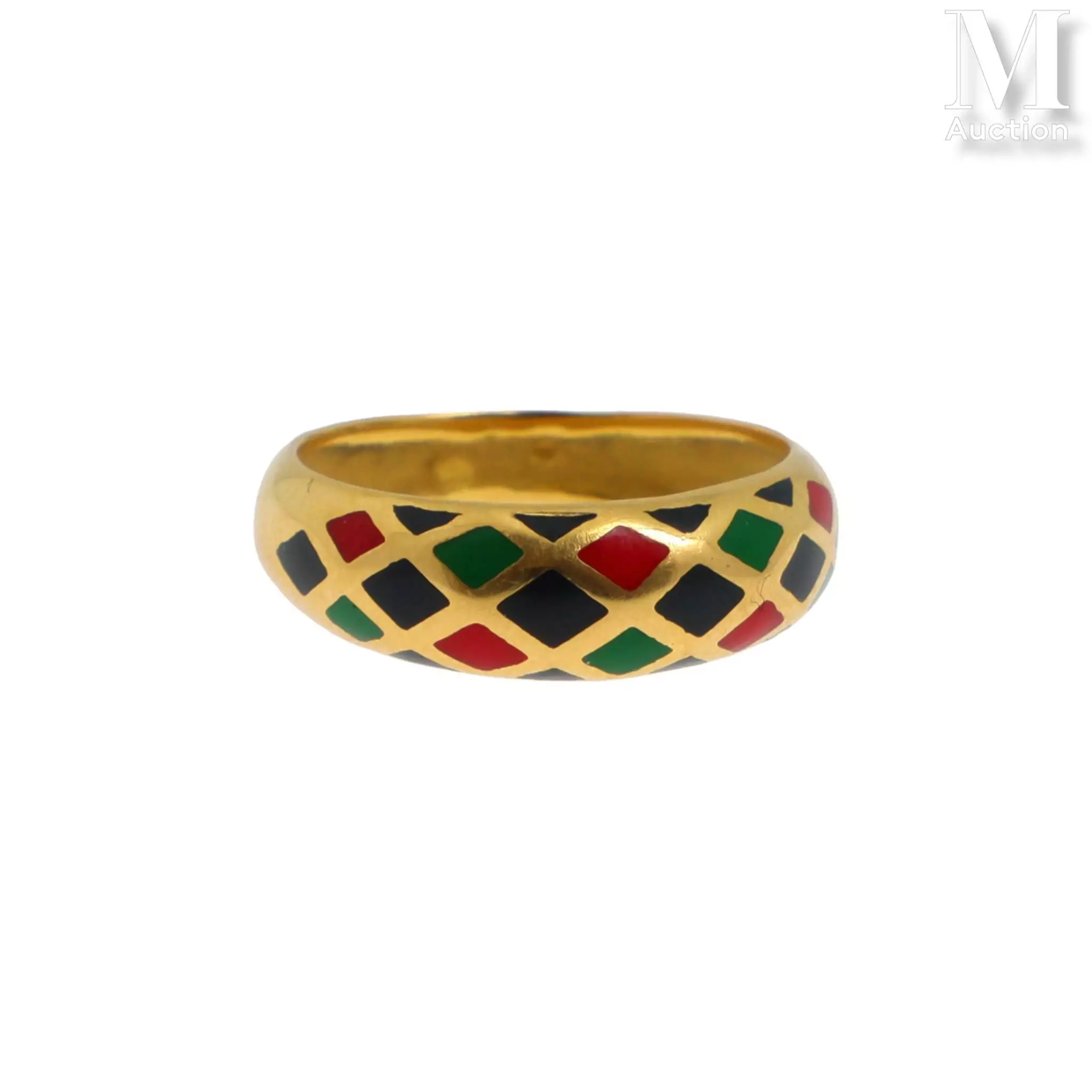 Bague bandeau émail