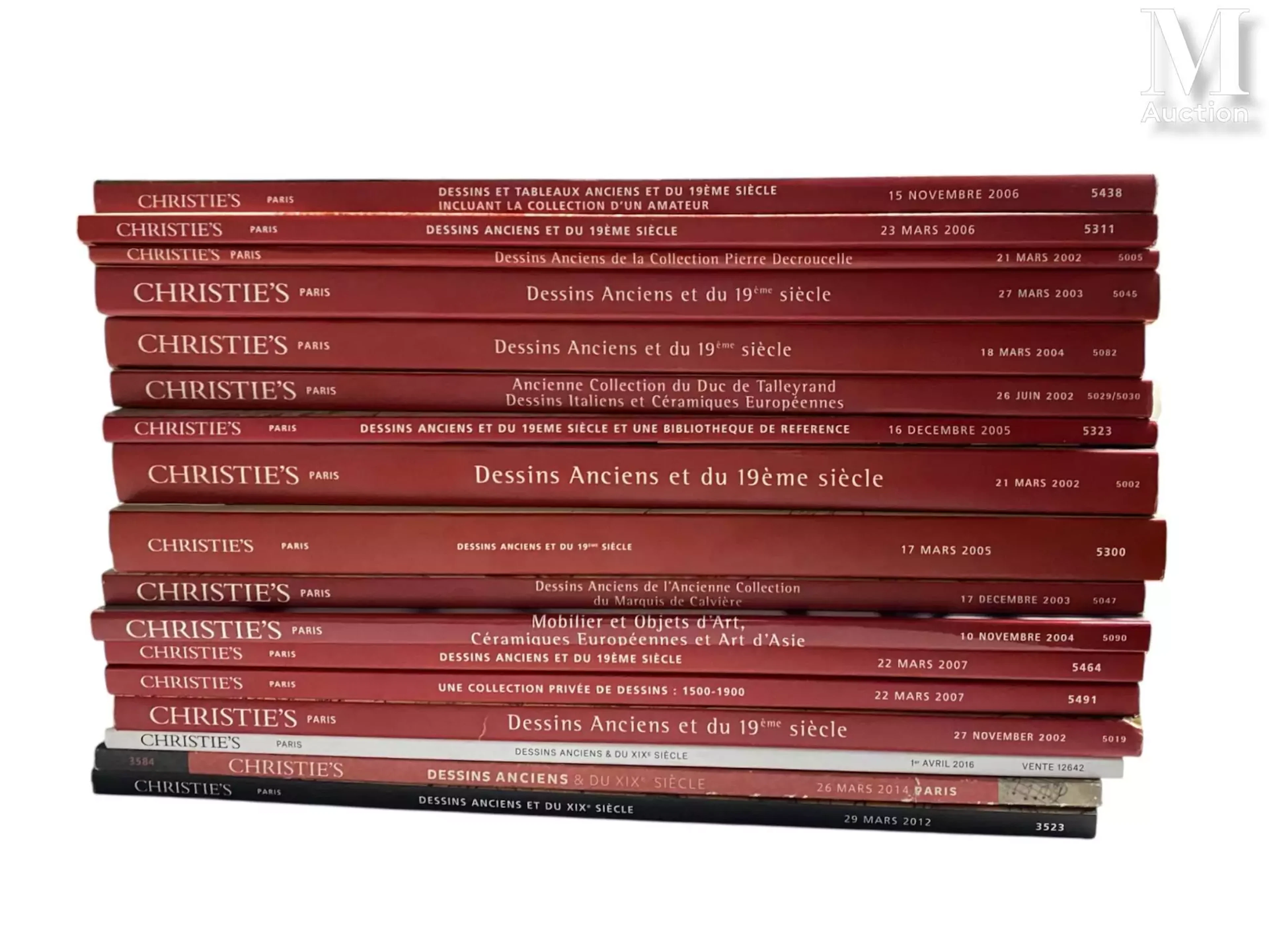 Lot de dix-sept catalogues de vente aux enchères CHRISTIE'S Paris
