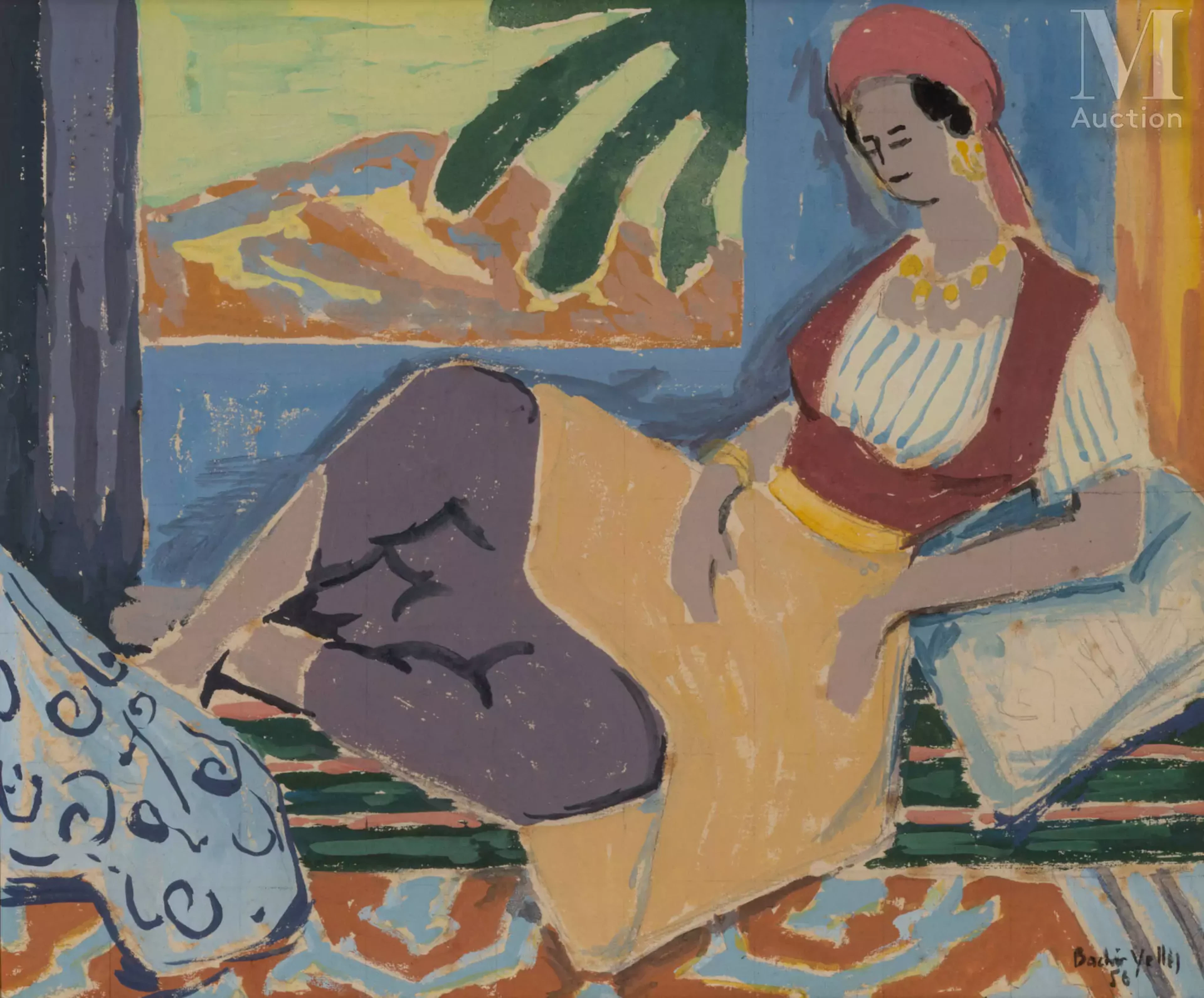 Bachir Chaouch YELLES (Tlemcen 1921 – Alger 2022) L'Odalisque, 1956