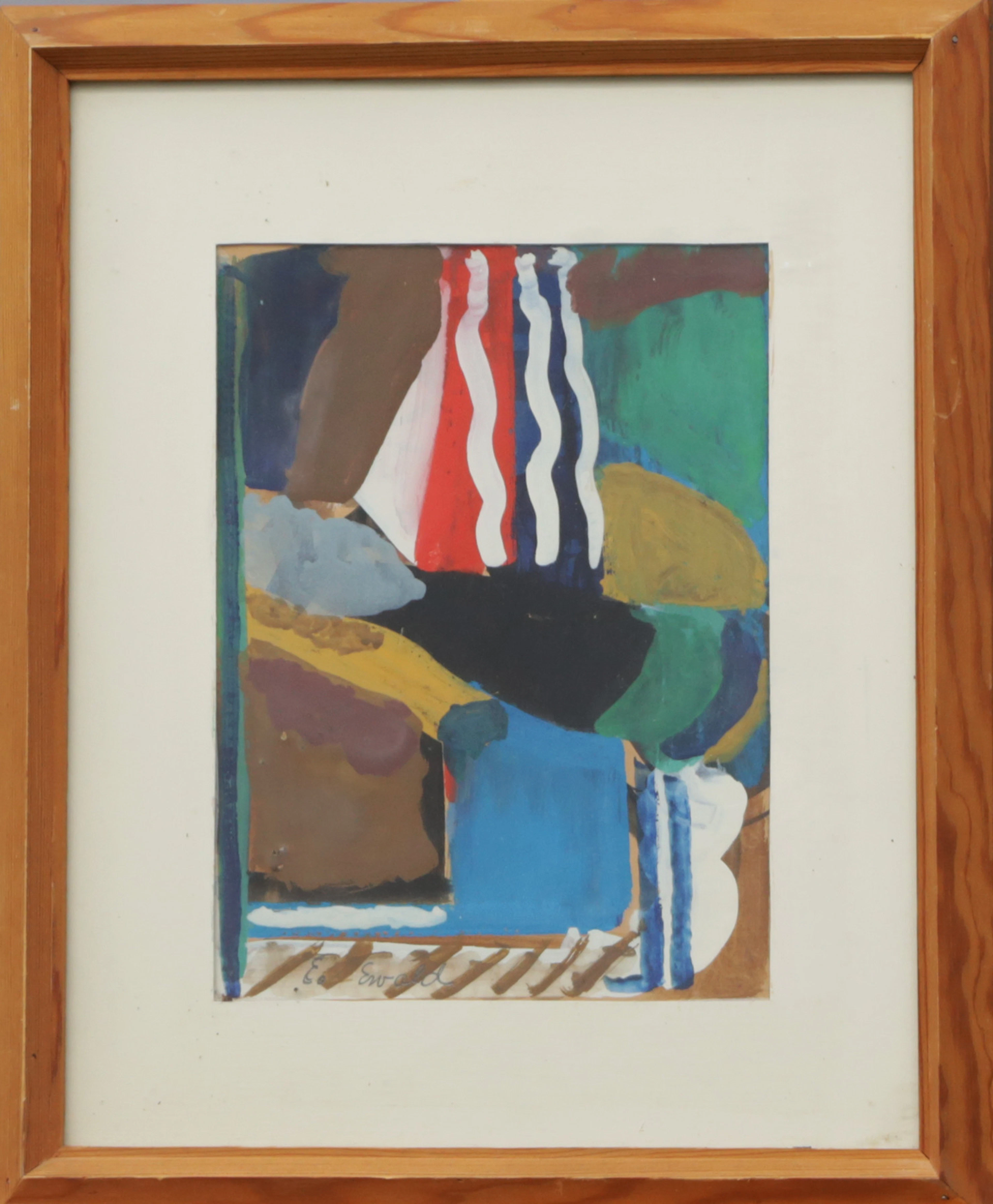 ERIK EWALD. GOUACHE, på papper, signerad.