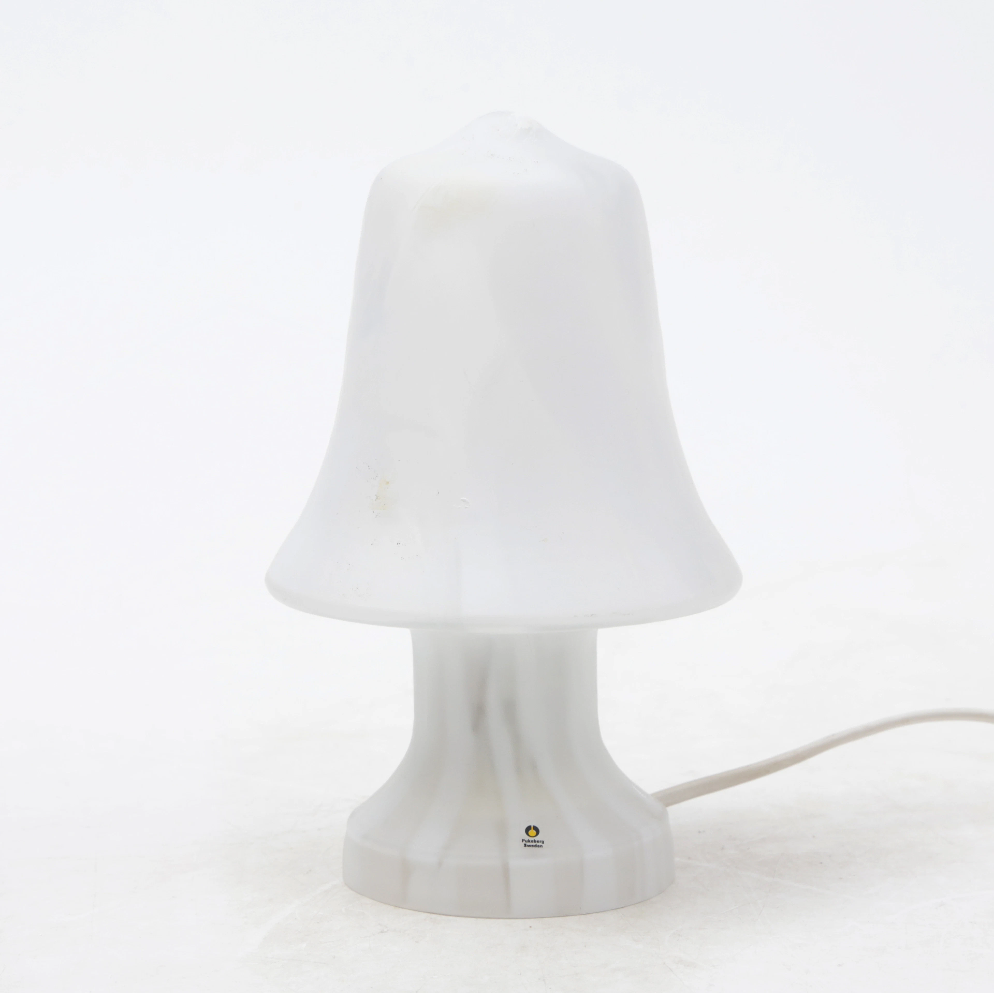 BORDSLAMPA, glas, Pukeberg.