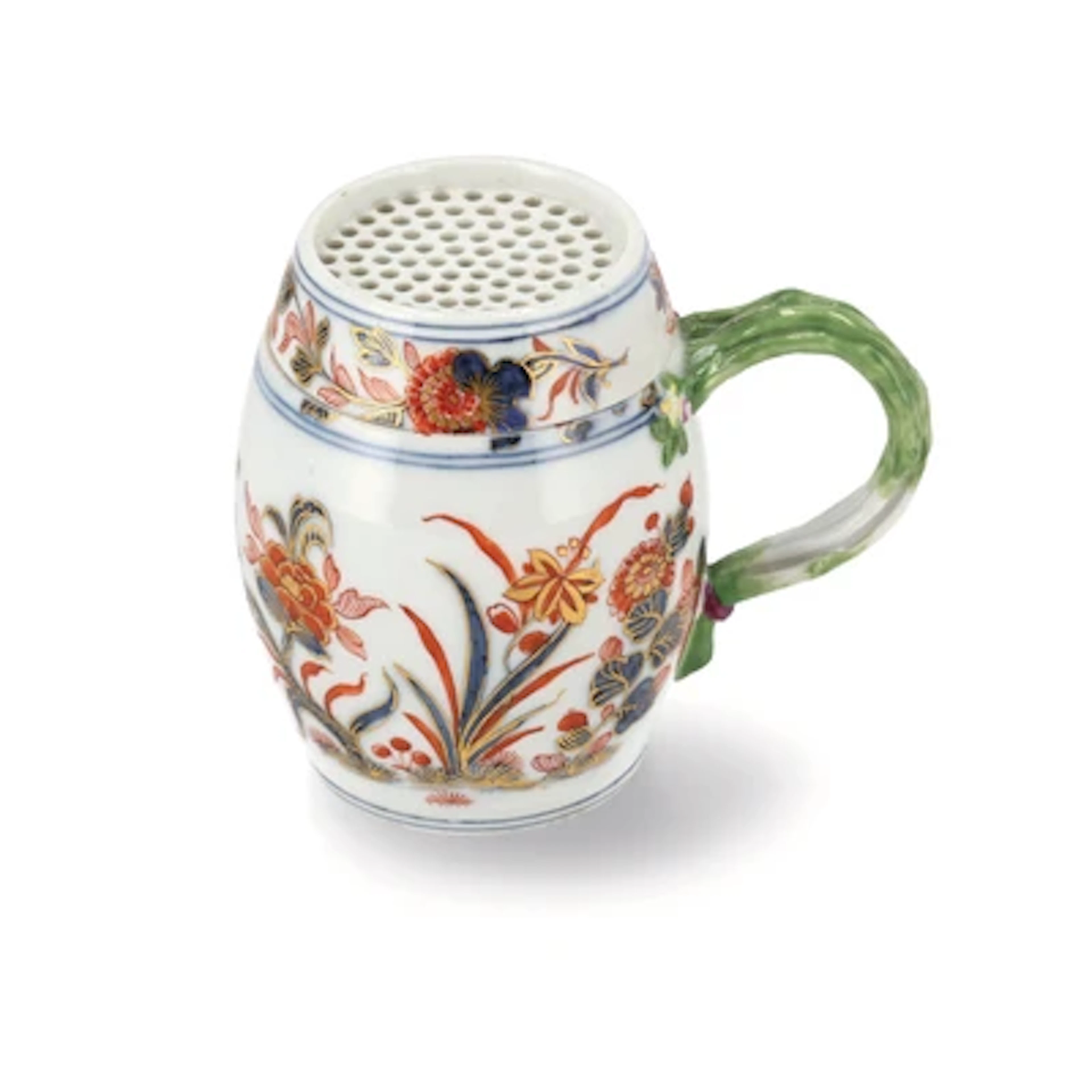 A Rare Sugar Caster with Imari Decoration, Meissen, c. 1740