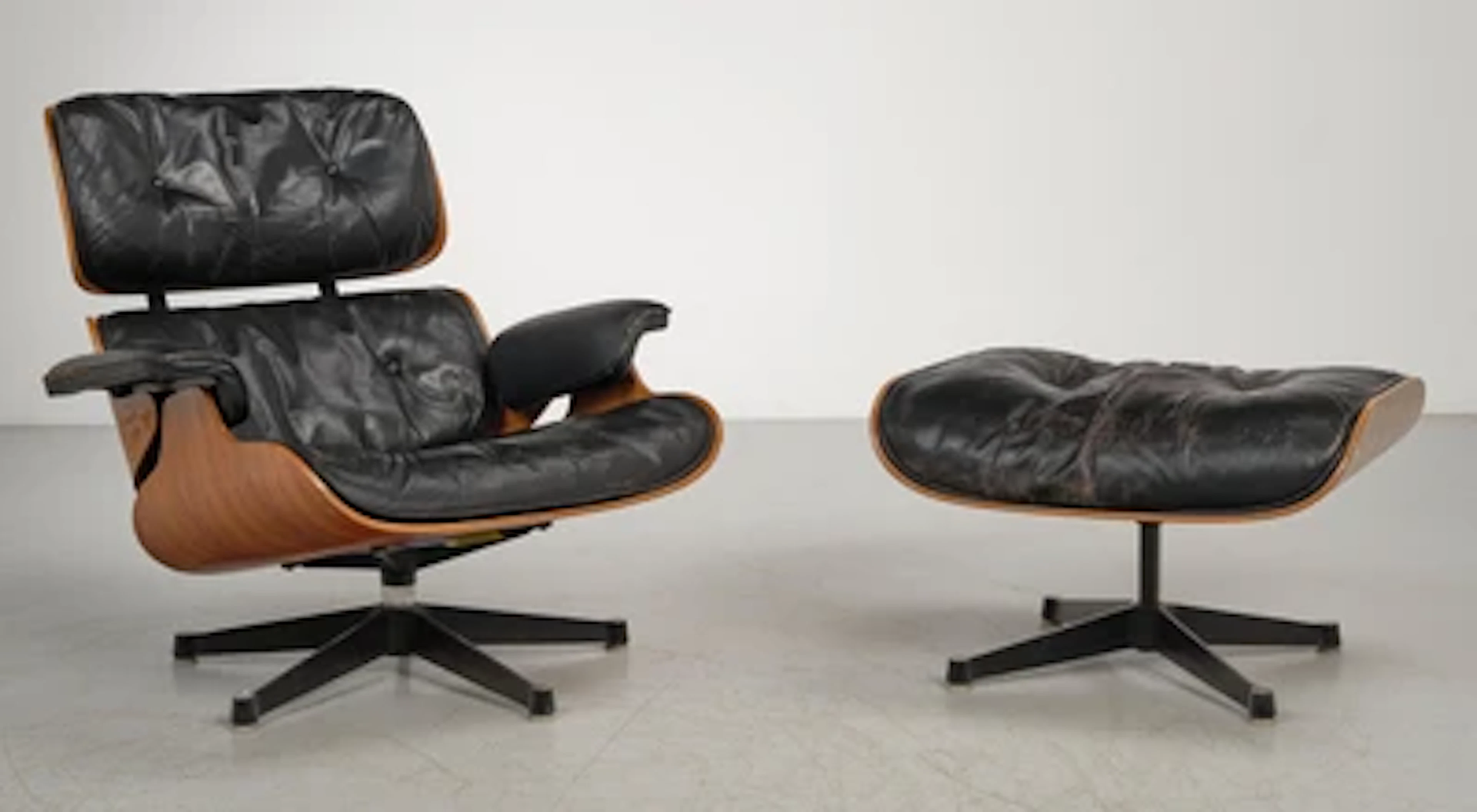 Lounge Chair Mod. 670 mit Ottomane Mod. 671, Entwurf Charles & Ray Eames
