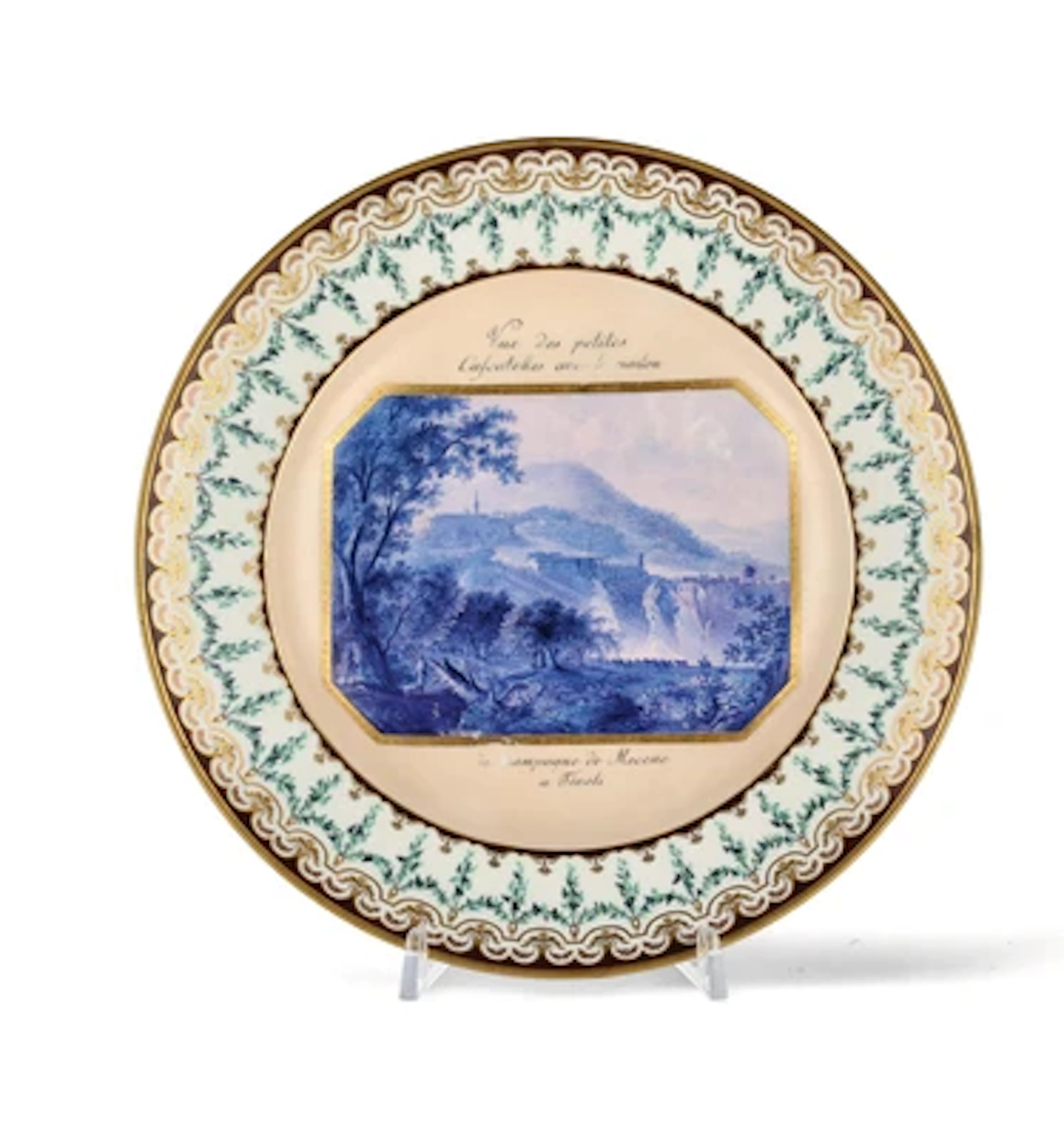 Veduta Plate Depicting the Waterfalls at Tivoli with the Villa of