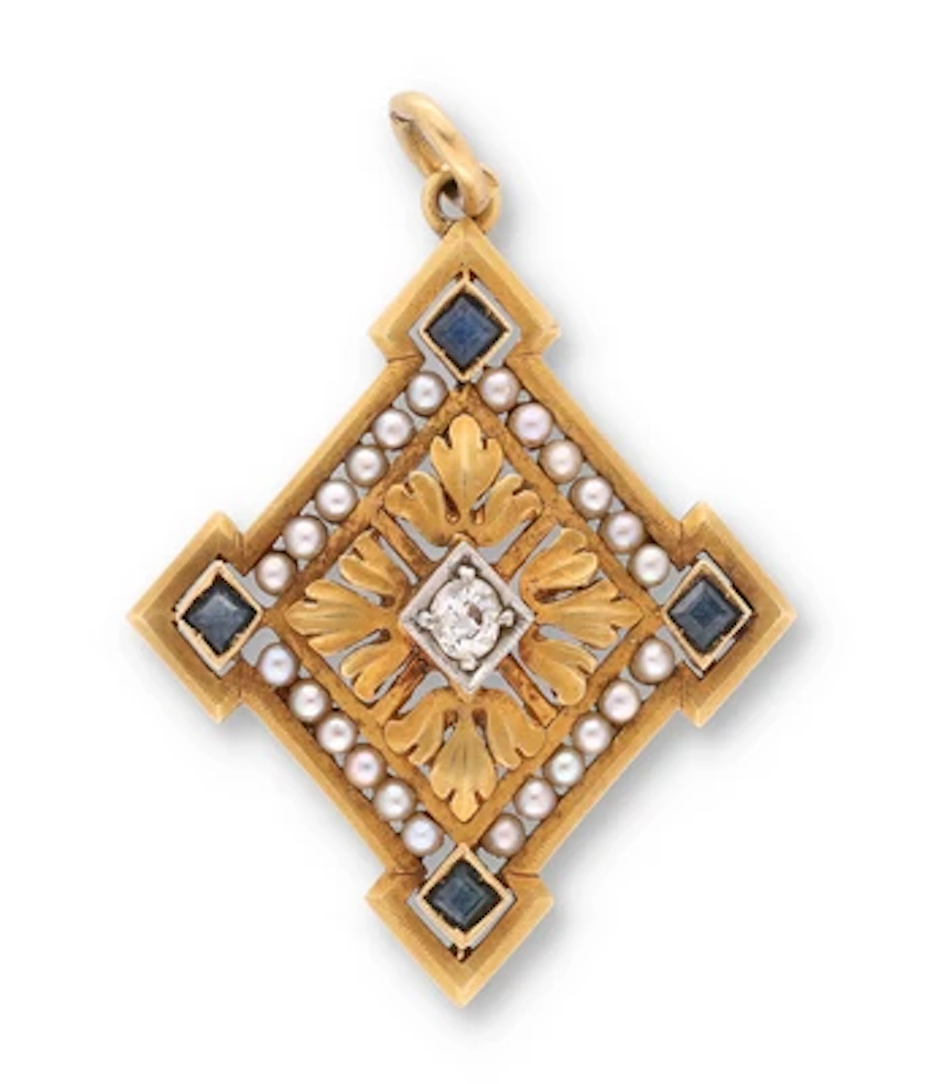 Diamant Saphir Anhänger