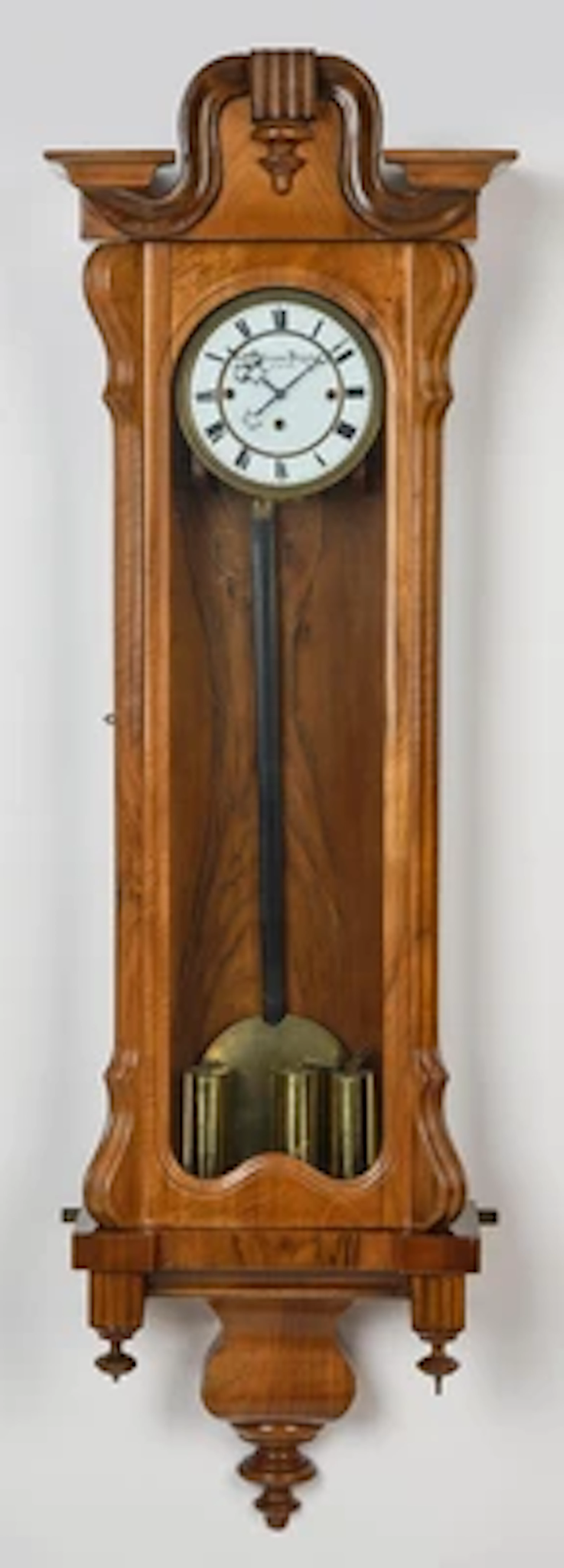 Wiener Historismus Wandpendeluhr "Ladislaus Prihoda in Wien"