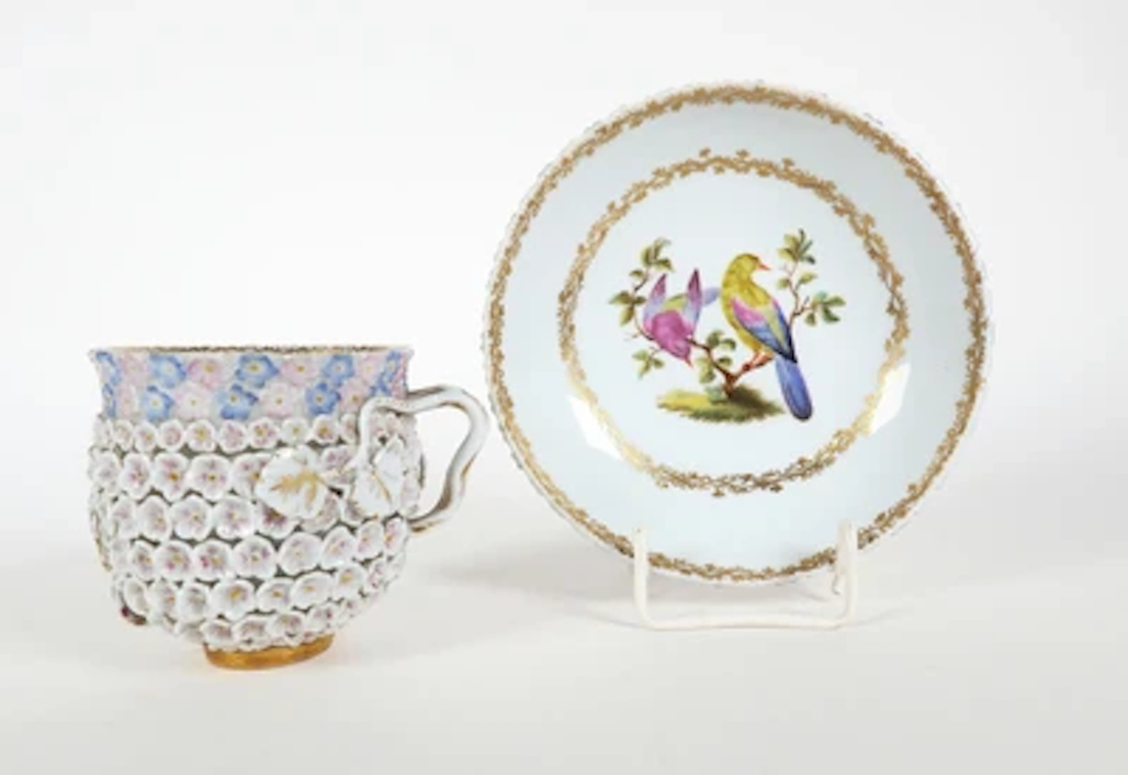 Schneeball-Tasse mit Untertasse, Meissen, 1. Hälfte 19. Jahrhundert