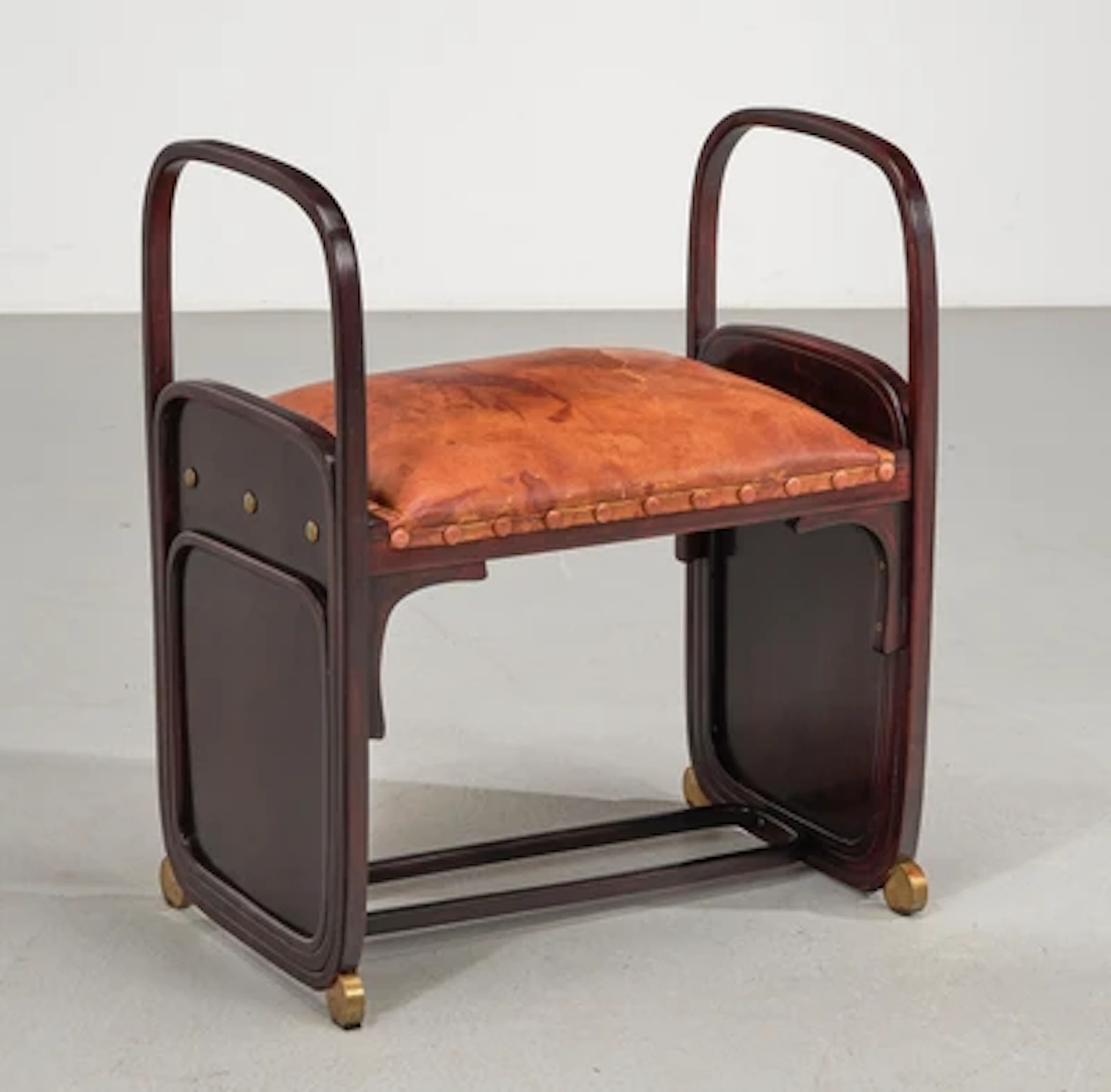 Attributed to Koloman Moser or Gustav Siegel, a causeuse (small bench