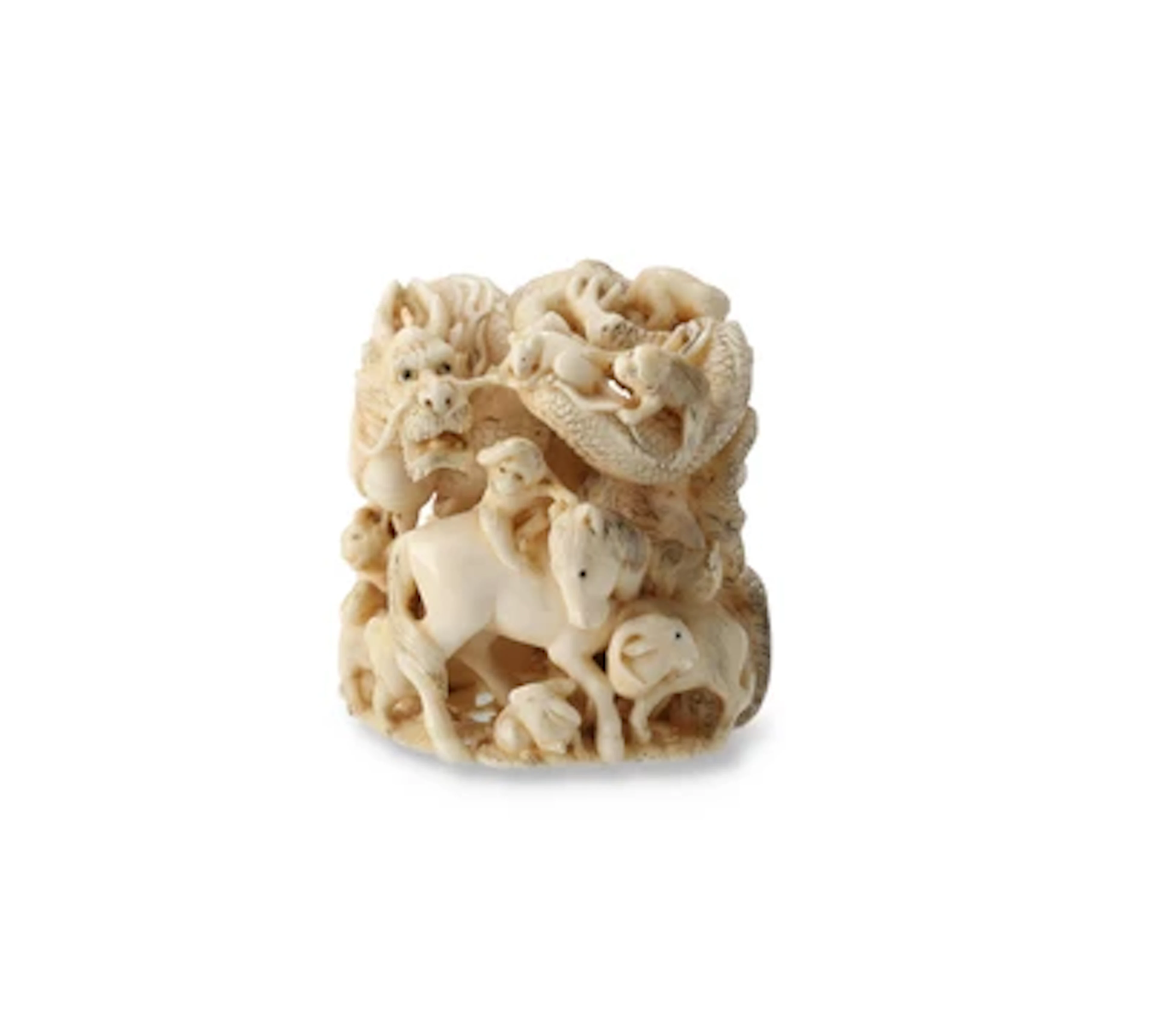 Netsuke der zwölf Tierkreis-zeichen (junishi), Japan, Meiji Periode