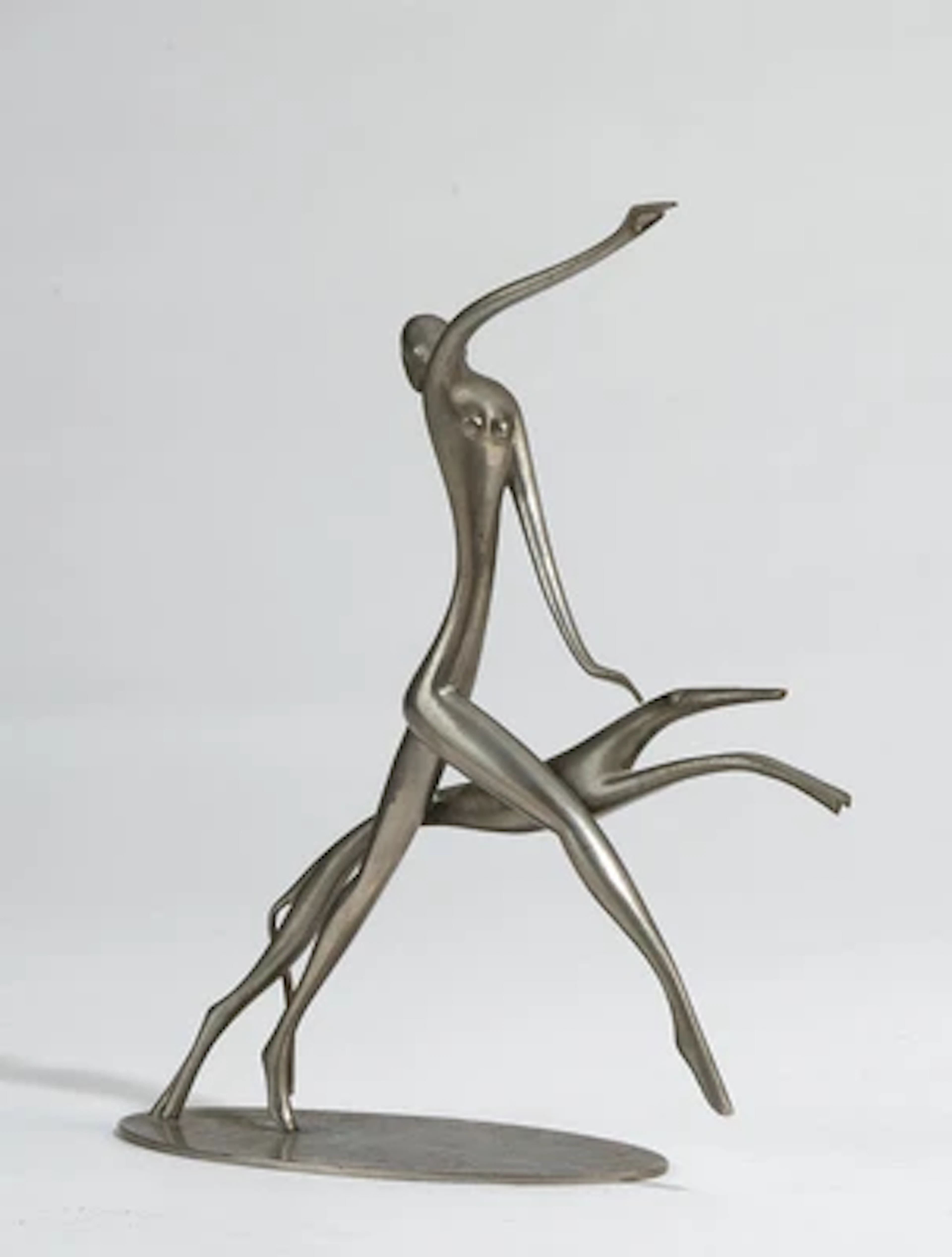 Seltene, frühe Dame mit Windhund, Entwurf um 1930, für Werkstätte Hagenauer