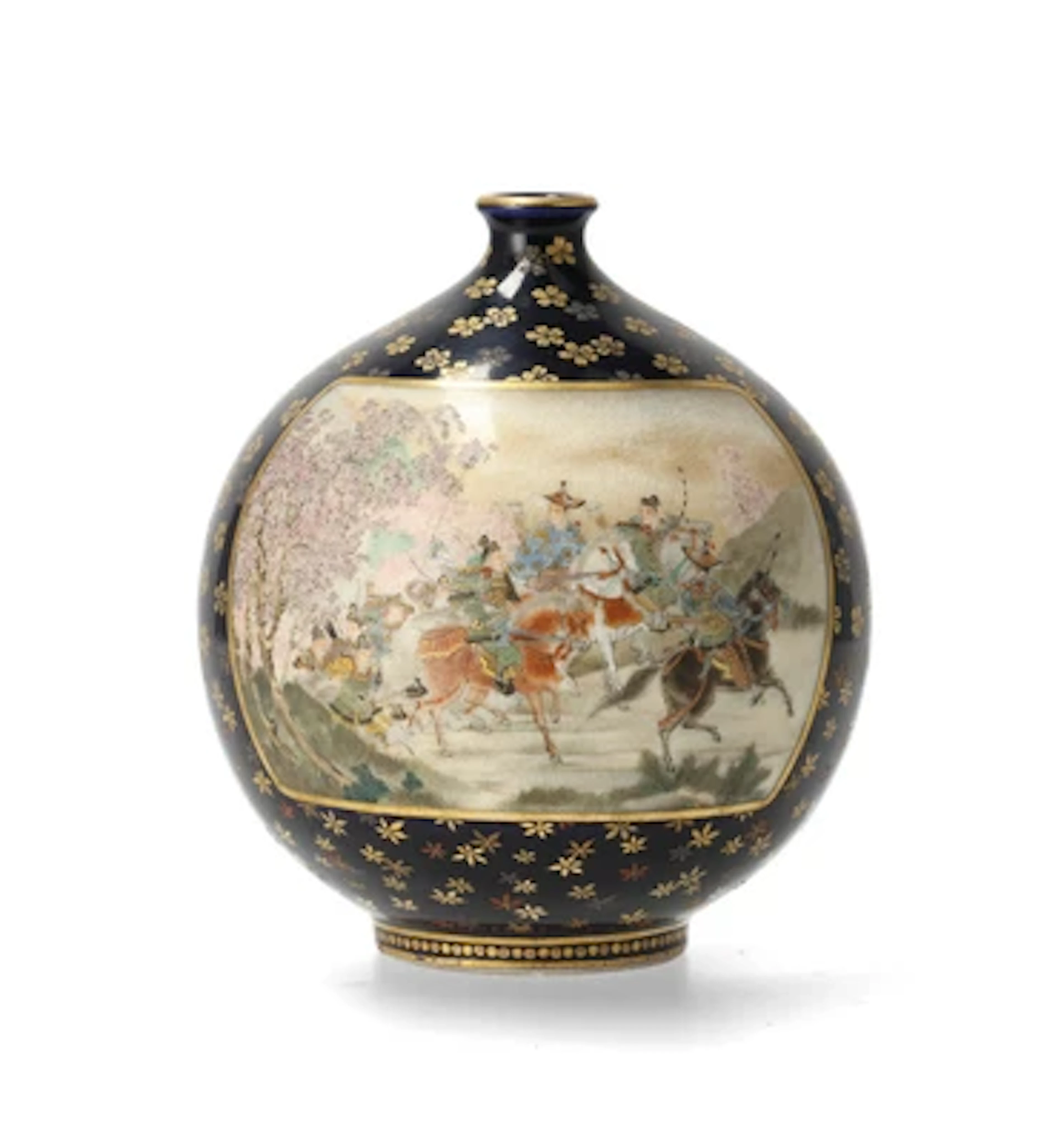 Kleine Satsuma Kugelbauchvase, Japan, Meiji Periode