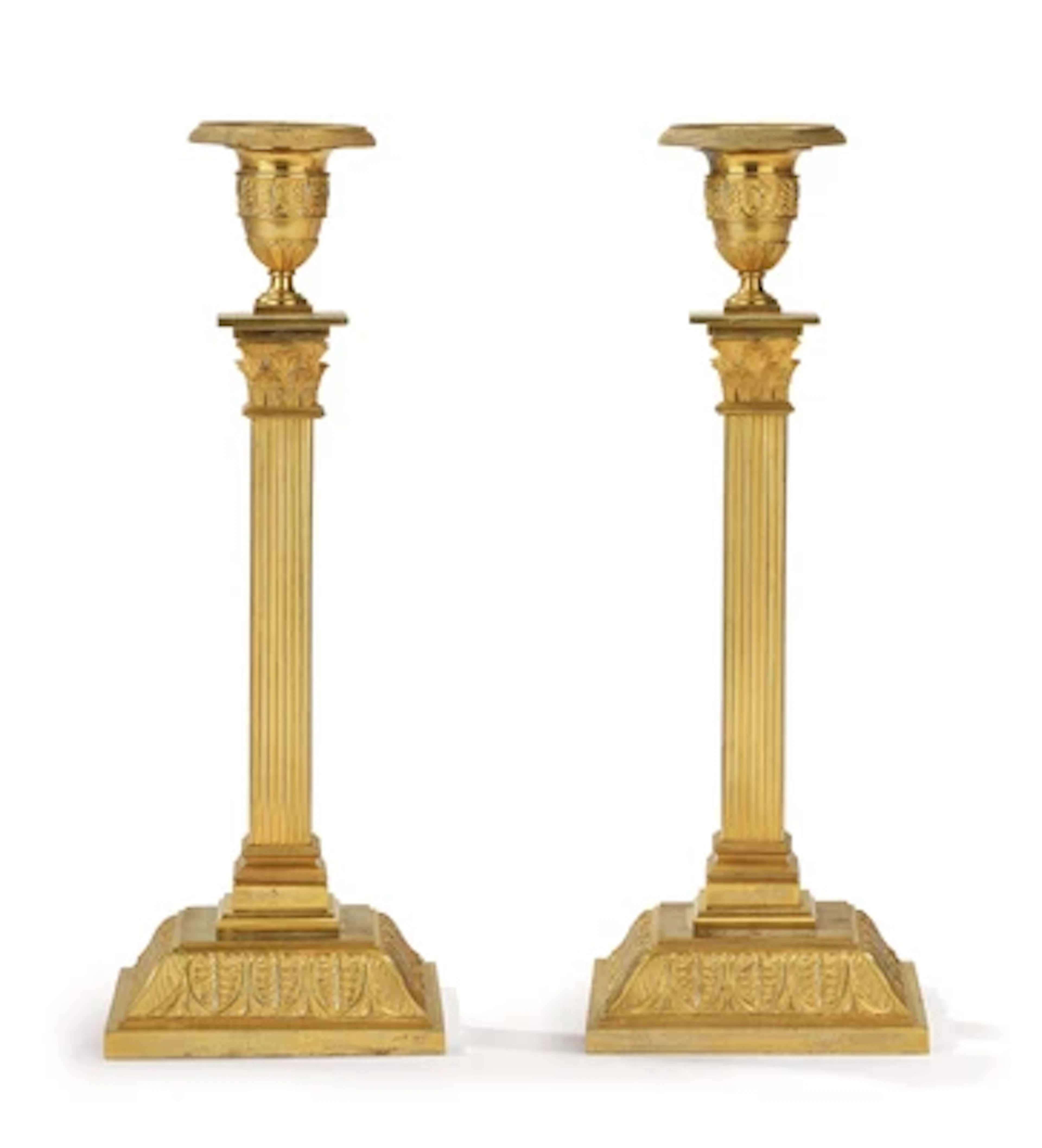 A Pair of Exquisite and Rare Neoclassical Candlesticks