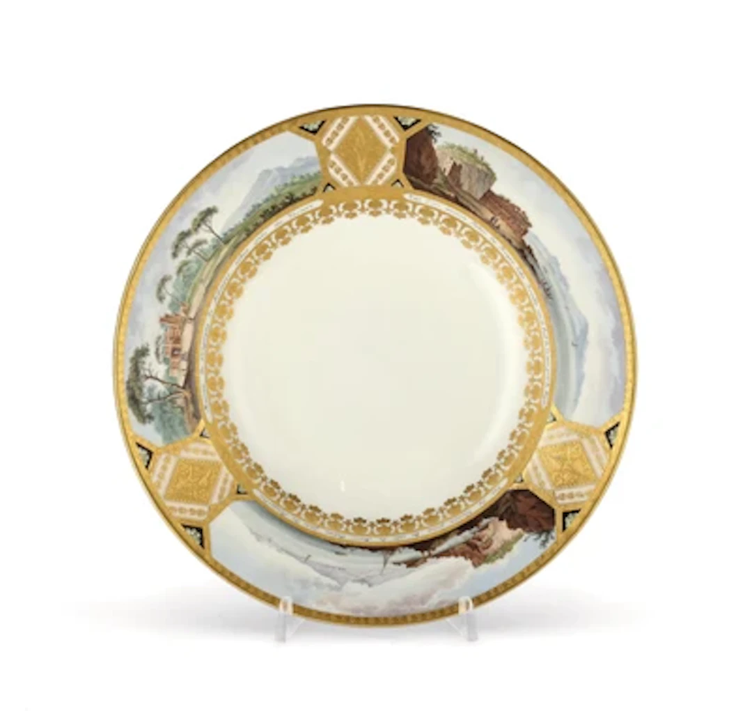 A Panorama Plate with Views of Southern Italy, Imperial Porcelain