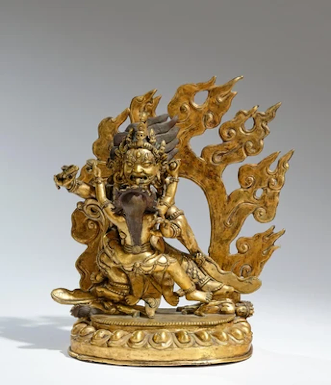 Bronzefigur des Vajrakilaya mit Gefährtin Diptachakra, China, 20. Jh.