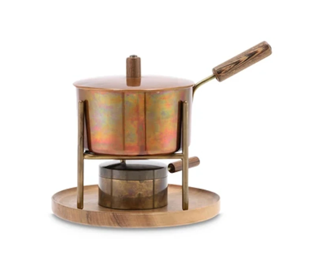 Fondue mit Brenner und Holztablett, Modellnummern: 4709 und 4713