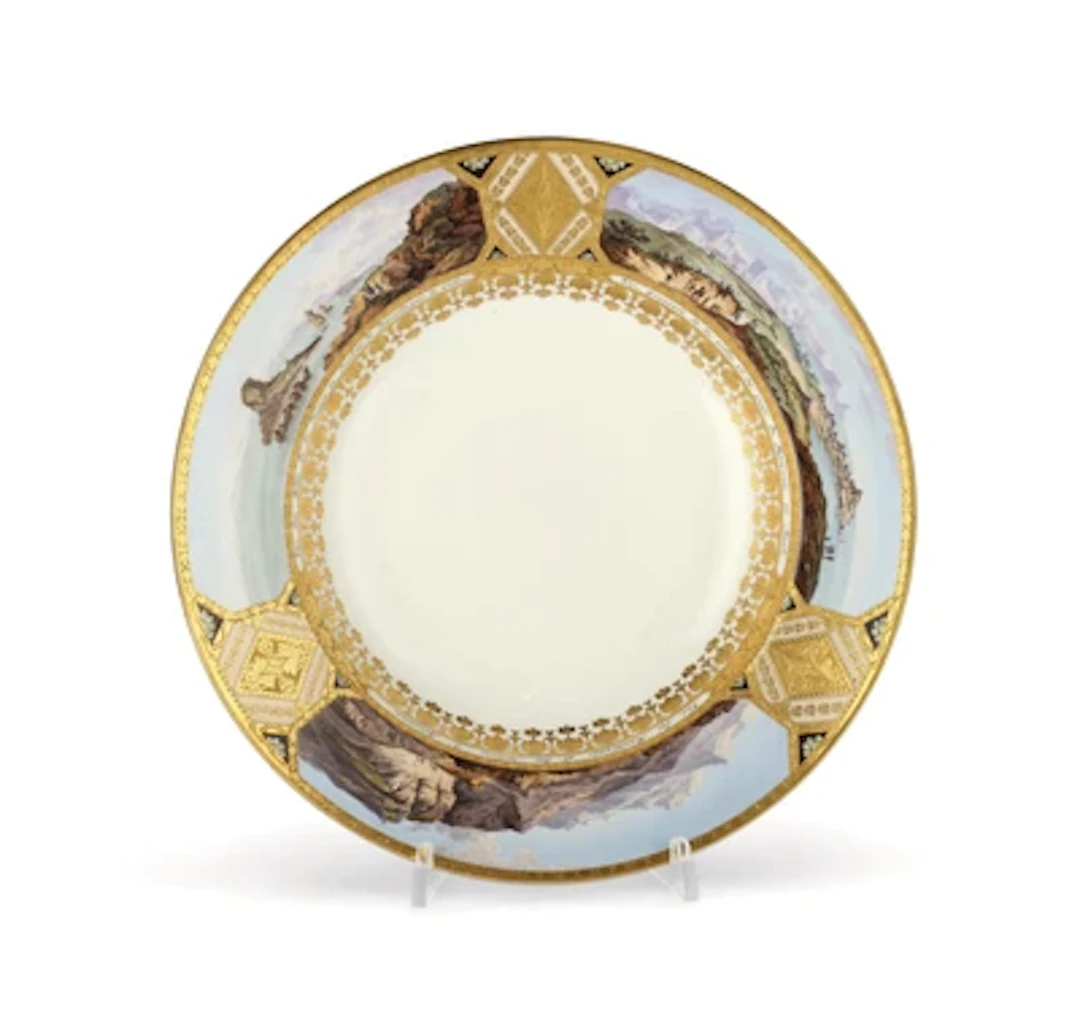 A Panorama Plate with Views of Southern Italy, Imperial Porcelain