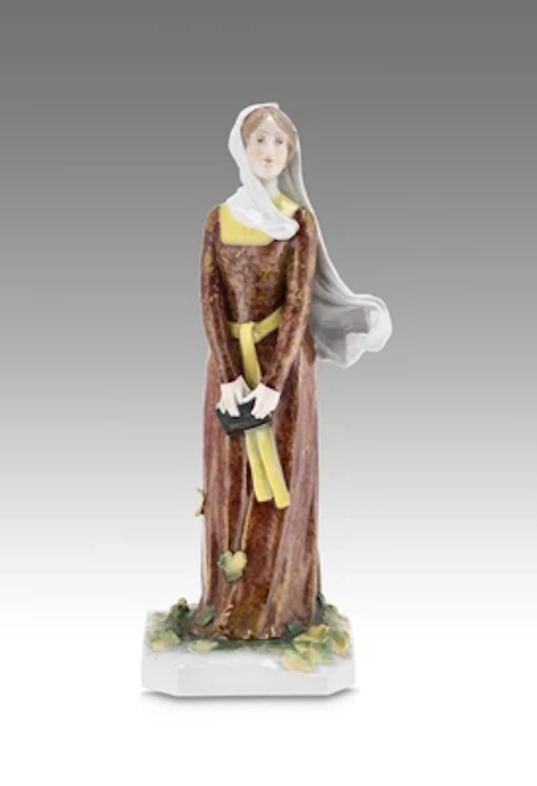A young woman with veil blowing in the wind, 'Brise d' automne', model