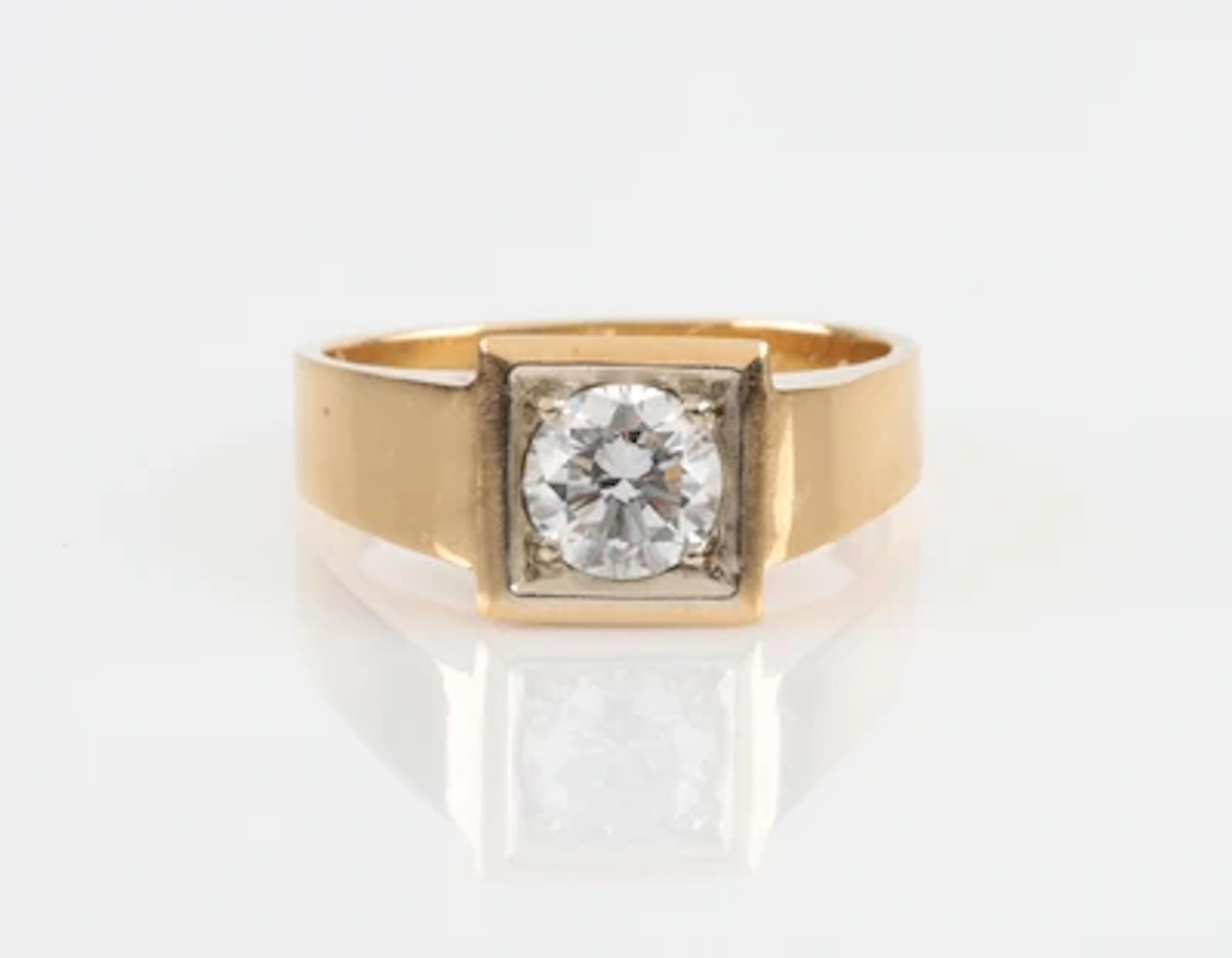 Solitär Herrenring 1,06 ct E / vvs2