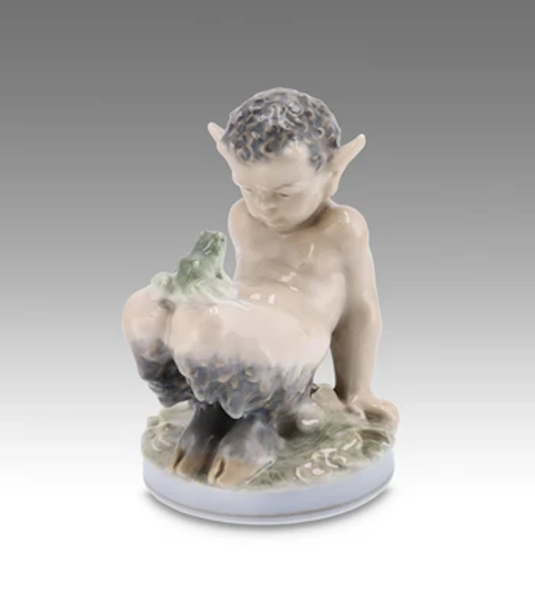 Christian Thomsen, a faun with frog, model number 1713, Royal Copenhagen