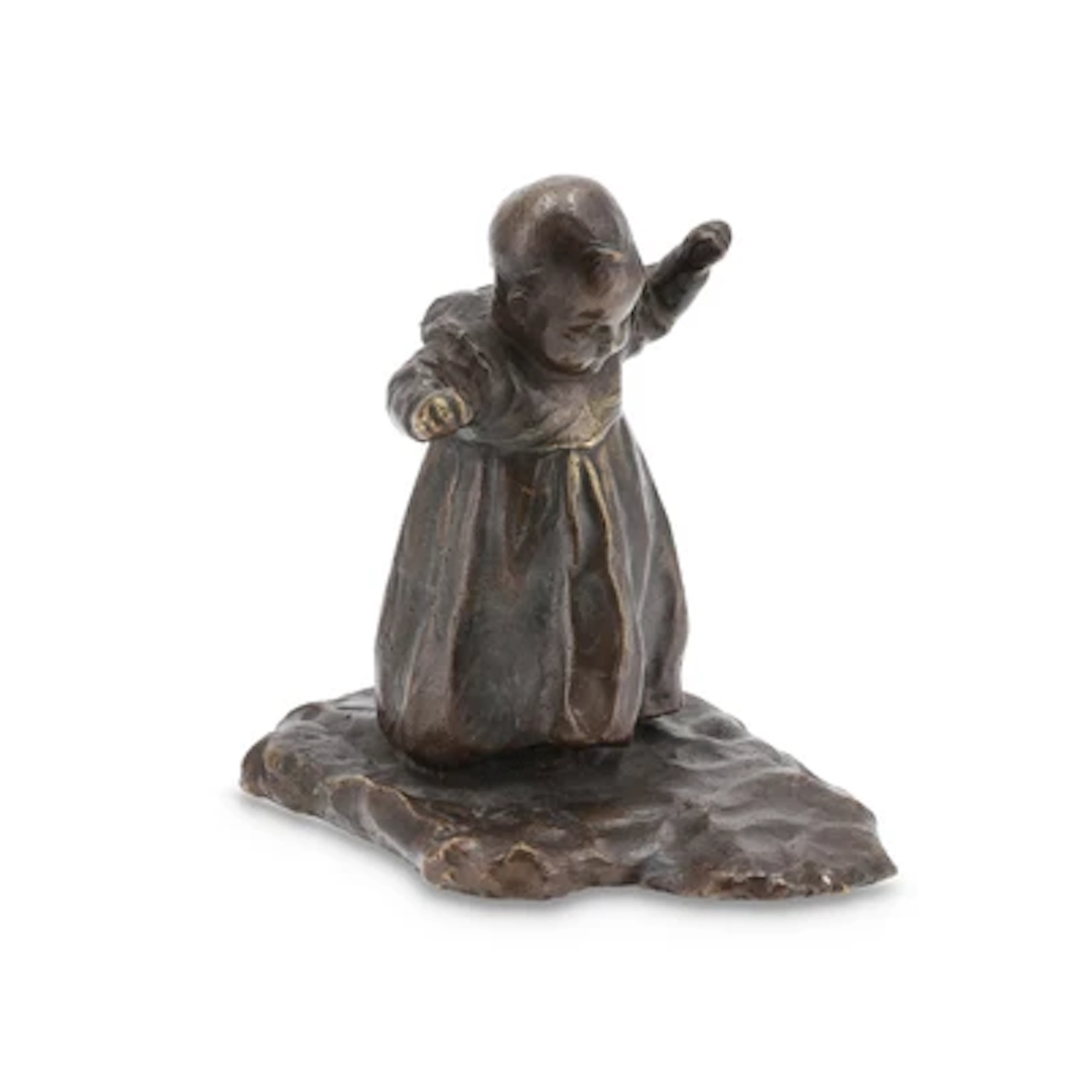 Antonio Ugo (Palermo 1870-1956), a bronze sculpture: First Steps, c. 1900