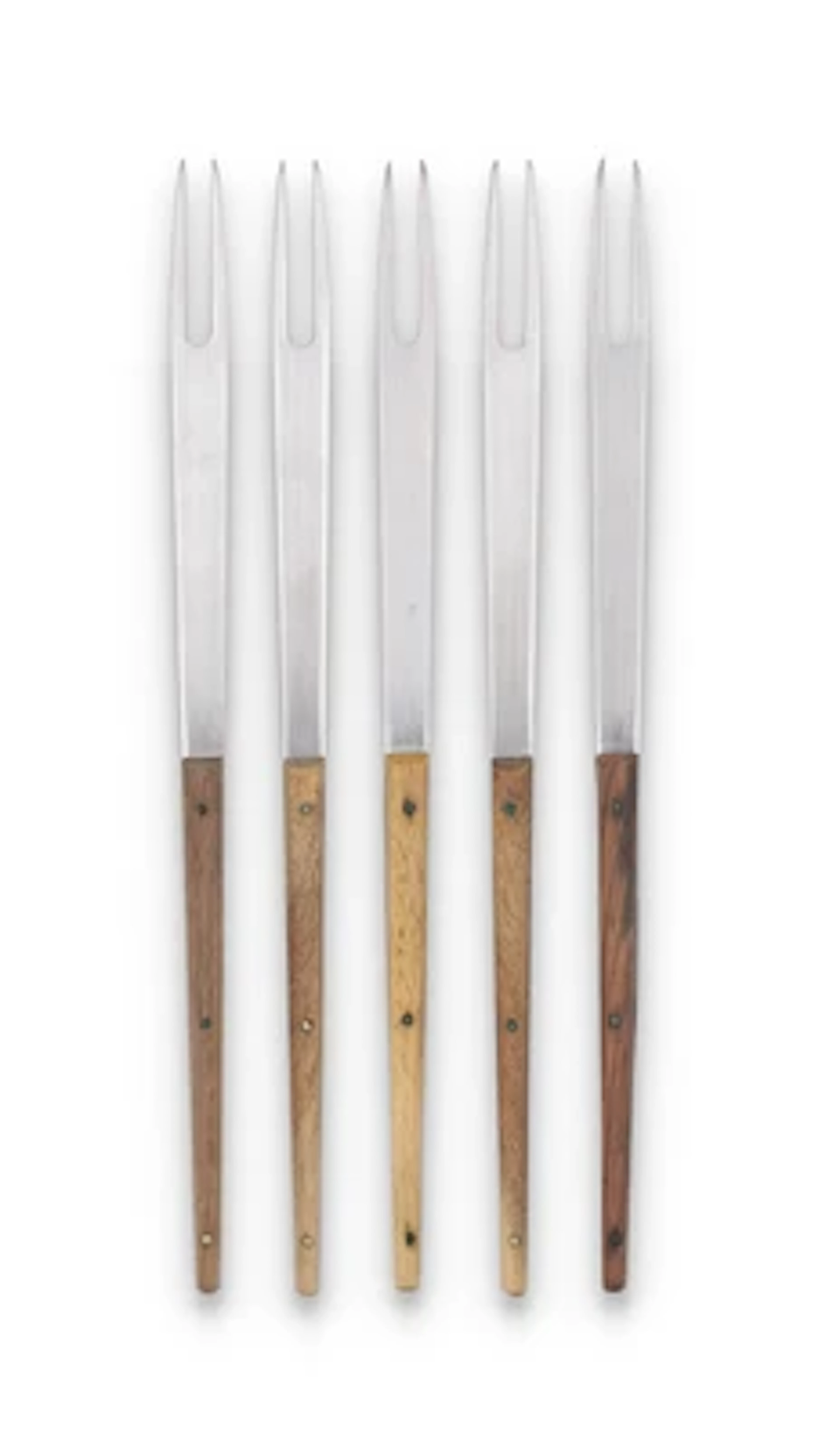 Five fondue forks, model number 1012, Carl Auböck III, Vienna, c. 1951