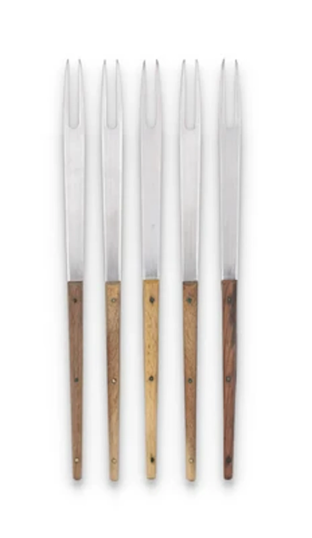 Five fondue forks, model number 1012, Carl Auböck III, Vienna, c. 1951