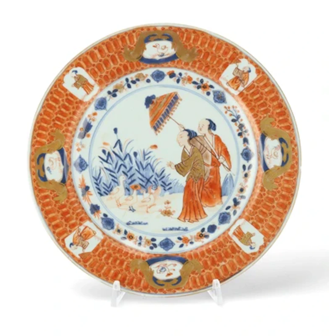 Imari Teller "La Dame au Parasol", Entwurf Cornelis Pronk, China für