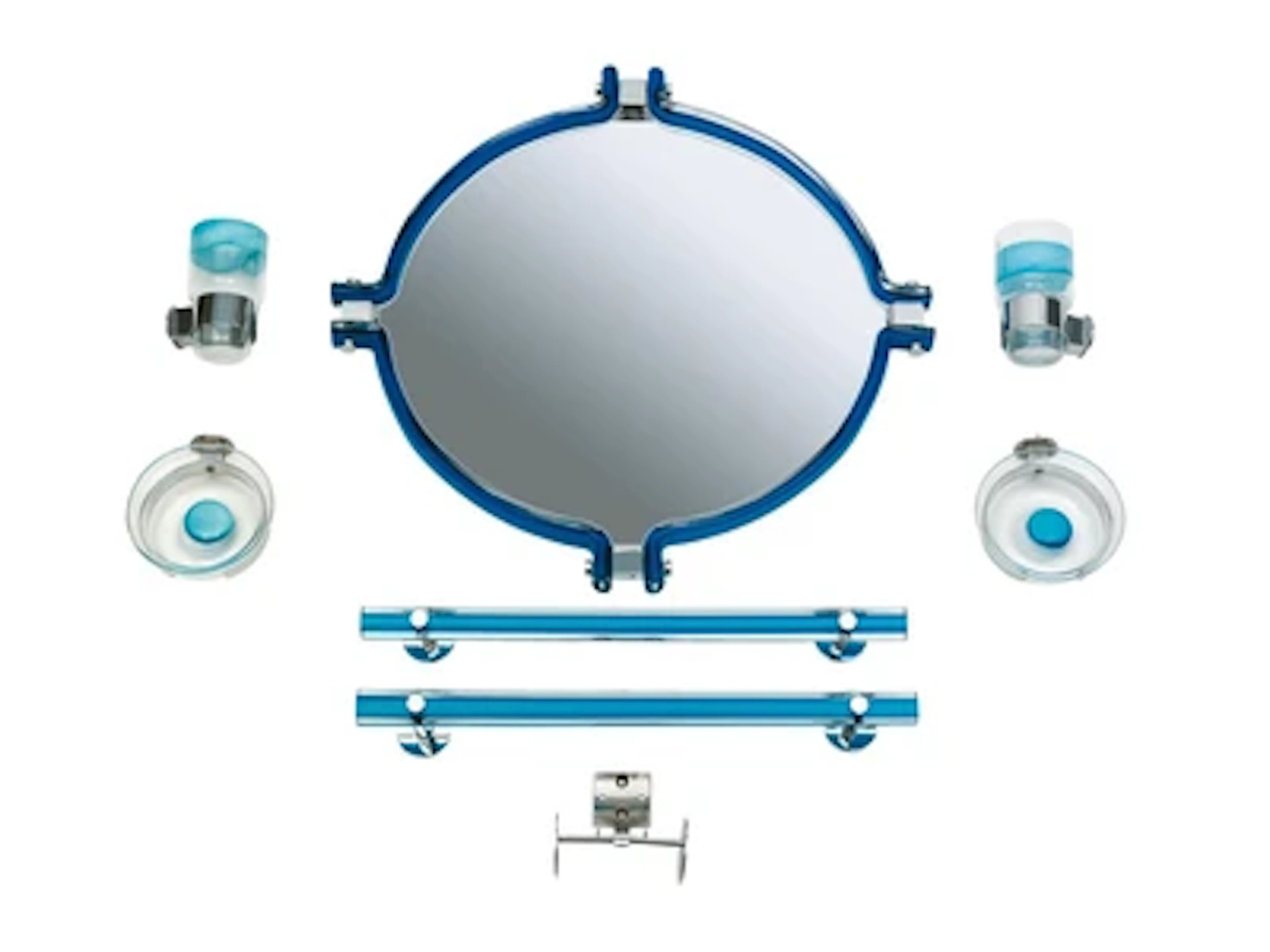 A bathroom set with glass objects, in the style of Venini, Murano