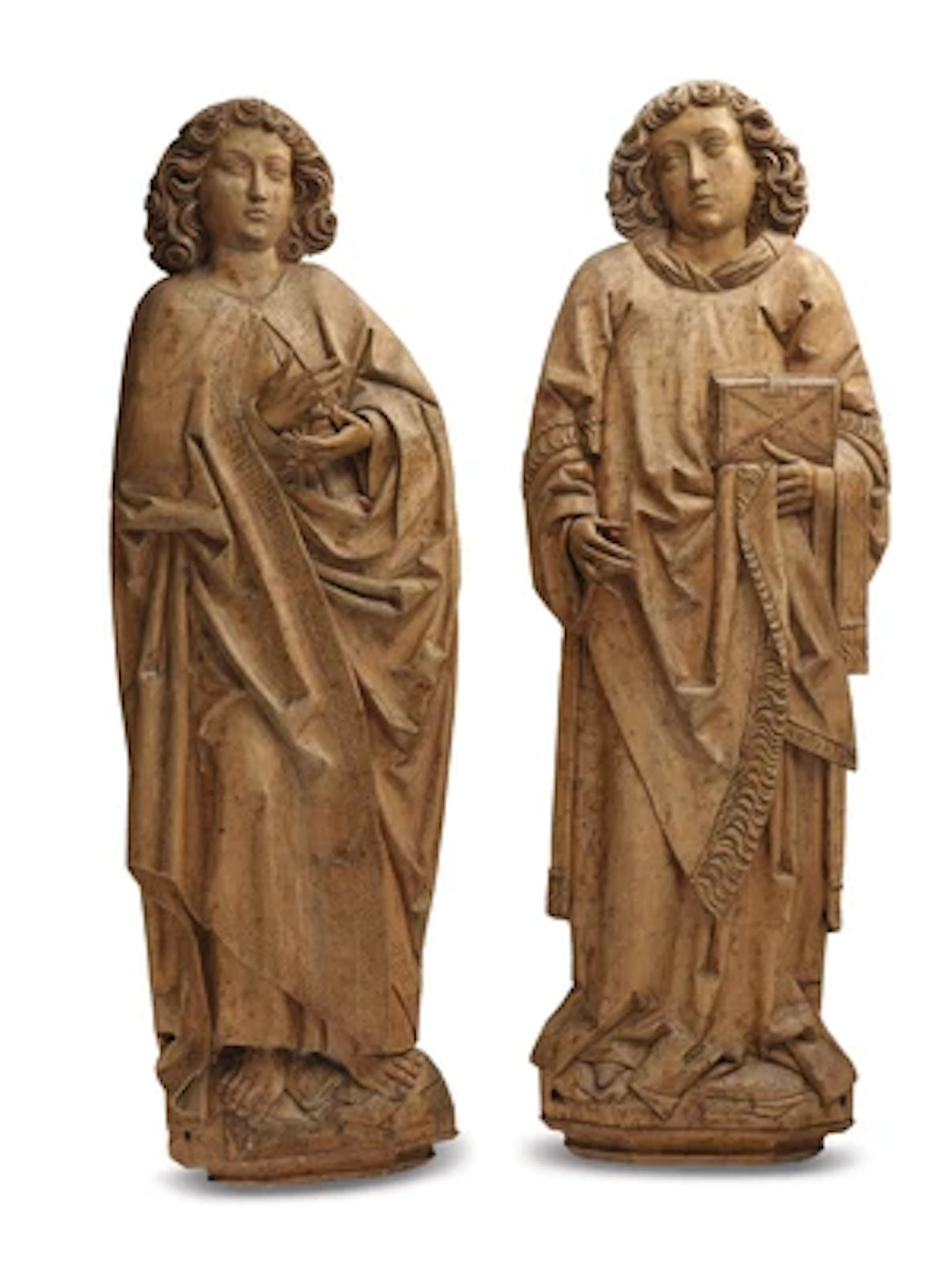 A Pair of Gothic Reliefs, Deacons, Swabia, c. 1480–1500