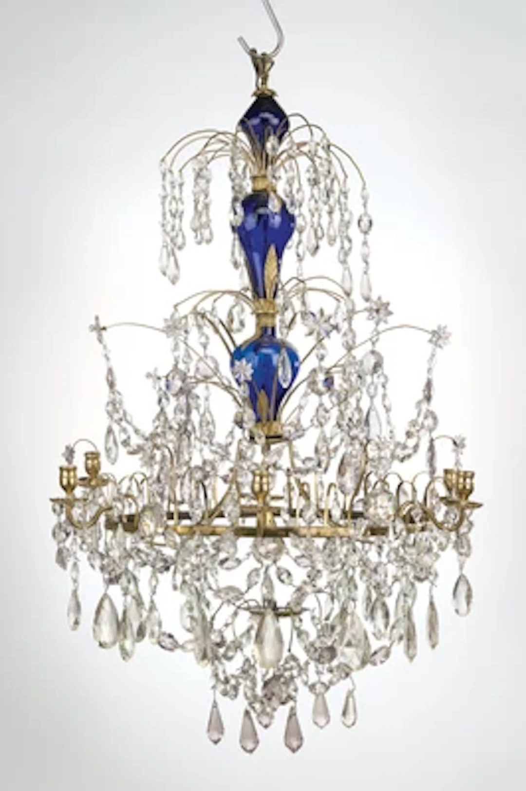 A Delicate Russian Brass Chandelier