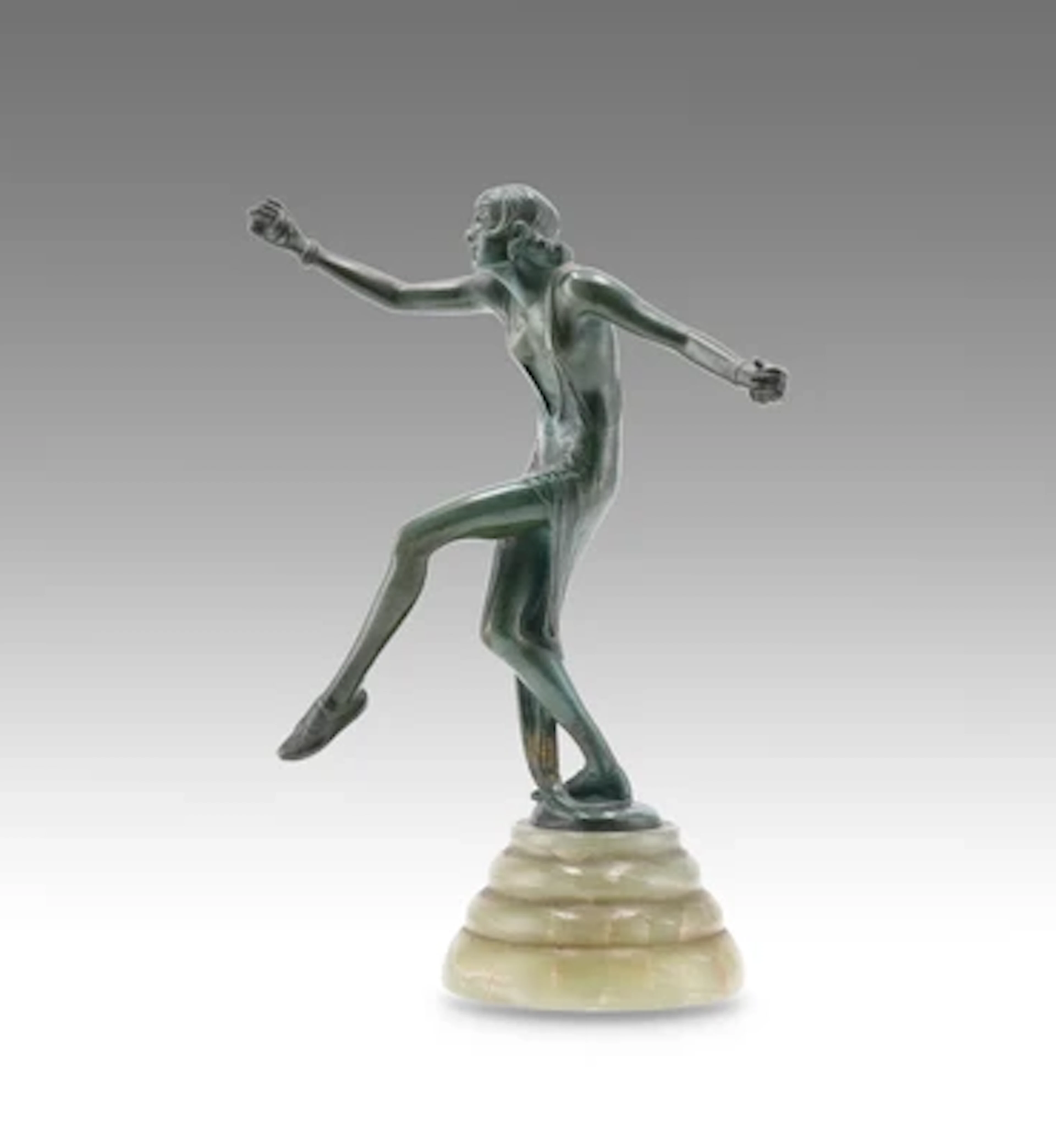 Bruno Zach (Österreich, 1891-1945), Bronzefigur einer Tänzerin mit Kastagnetten, um 1920/30