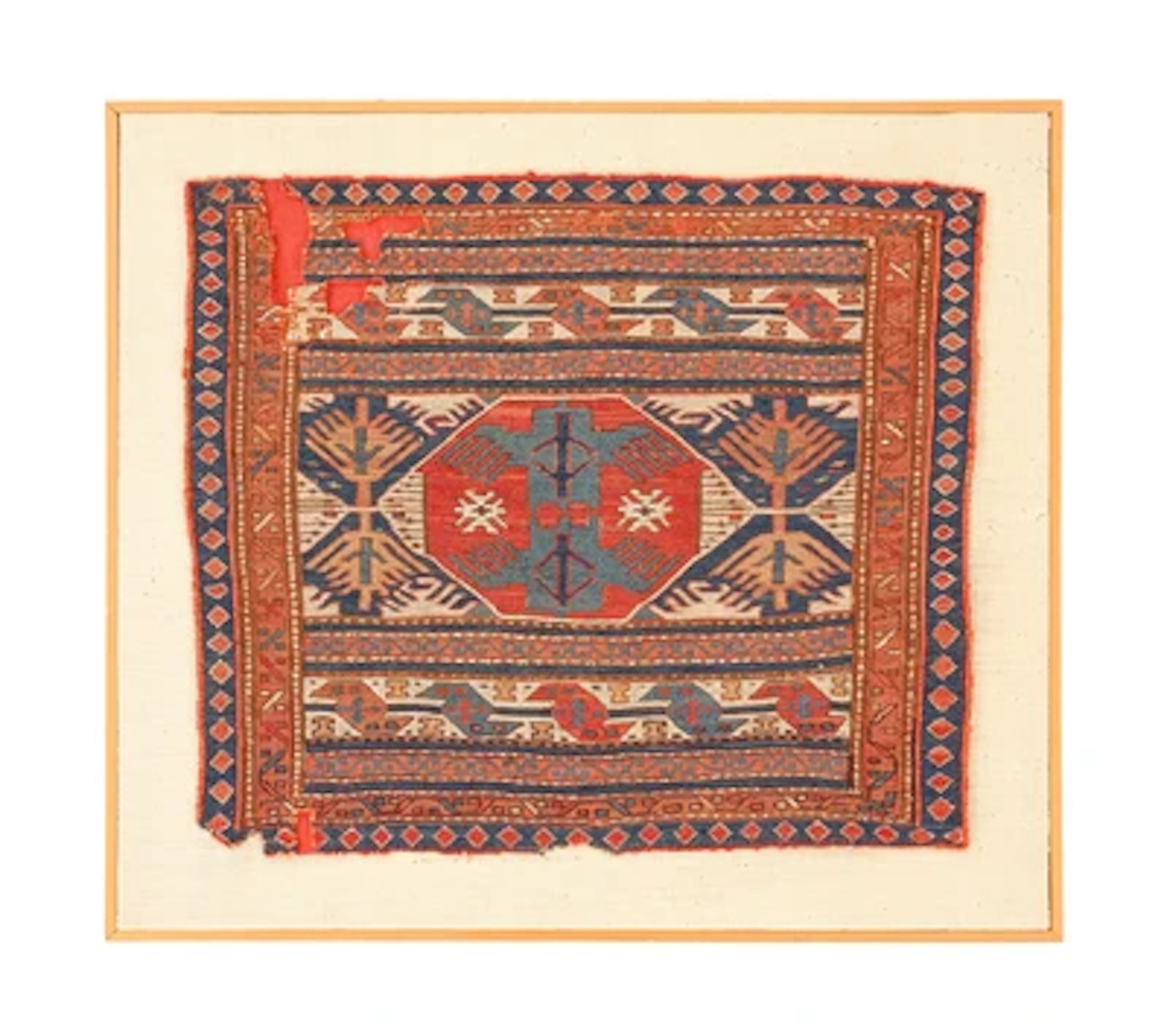 Shah Savan Sumakh Bag Face, Azerbaijan, c. 48 x 56 cm (frame 61 x 69 cm)