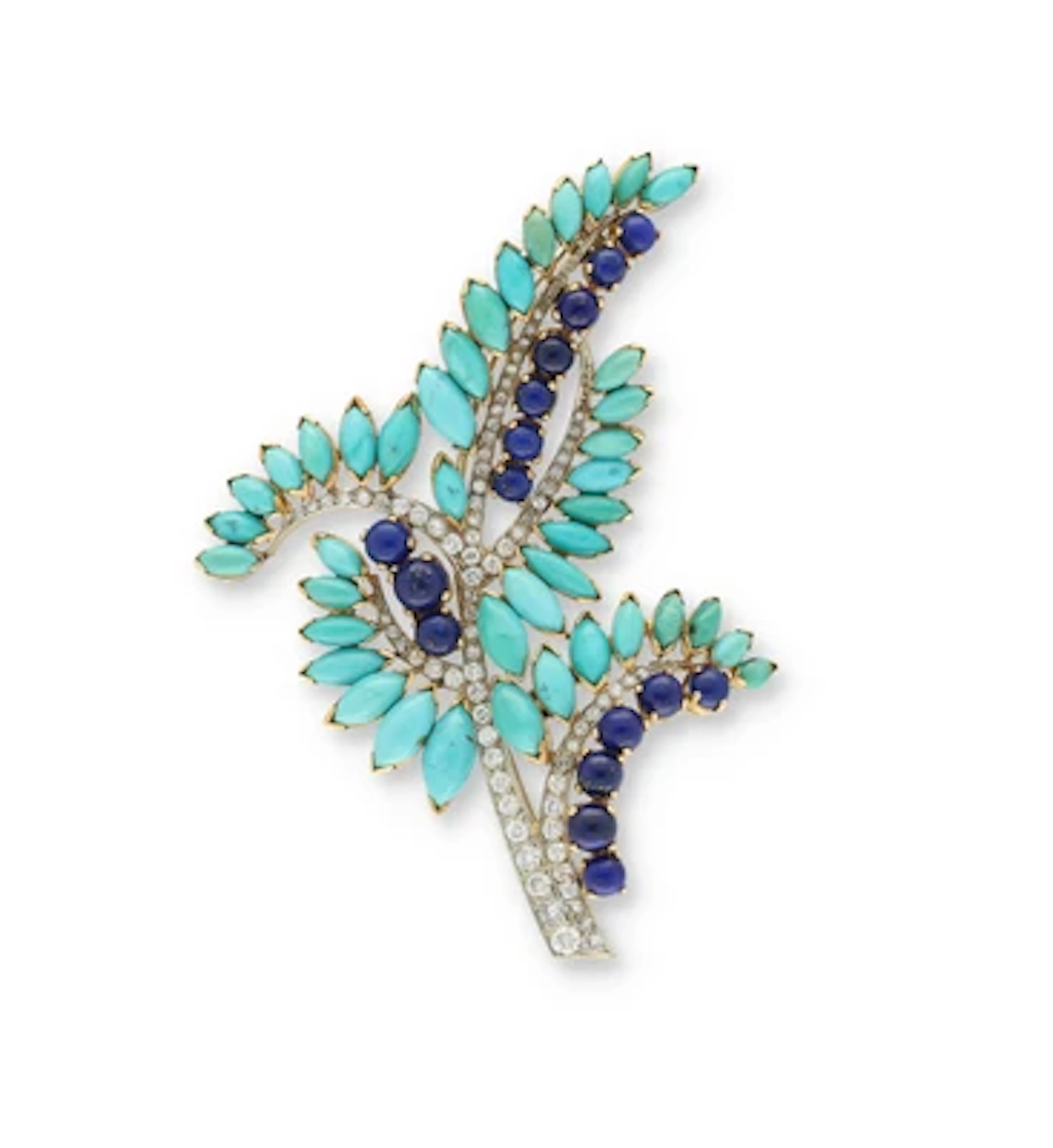 Brillant Türkis Lapislazuli Brosche