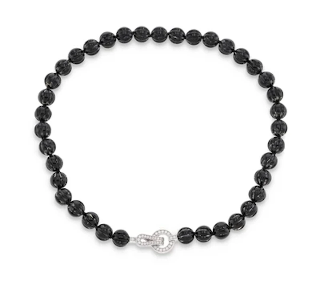 Cartier Agrafe onyx necklace with diamond clasp