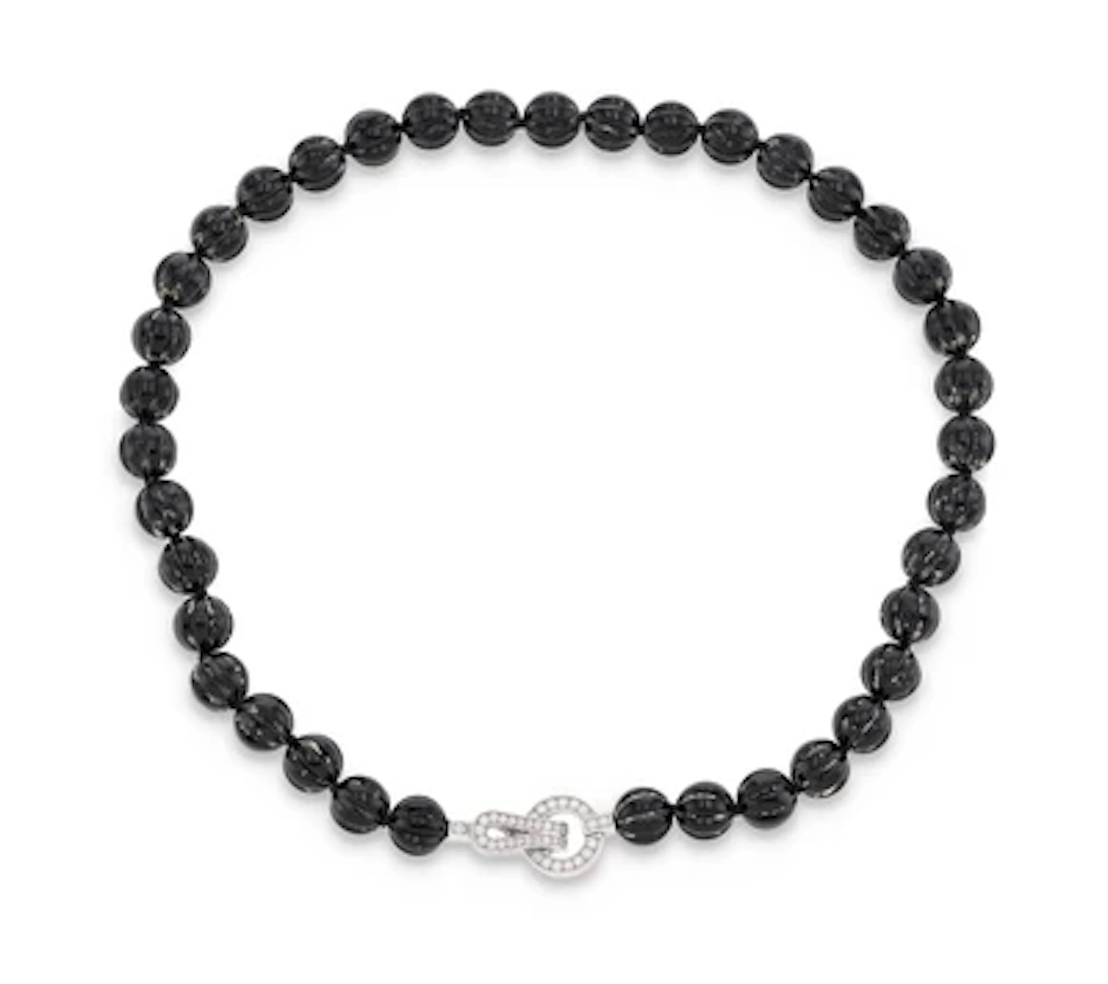Cartier Agrafe onyx necklace with diamond clasp