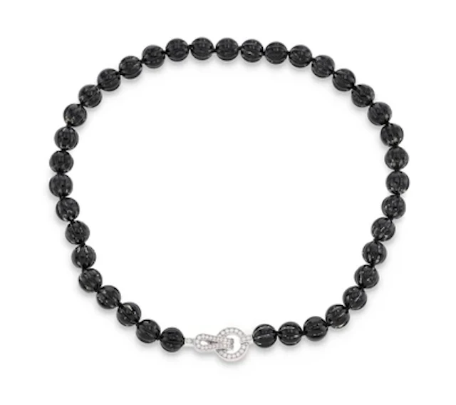 Cartier Agrafe onyx necklace with diamond clasp