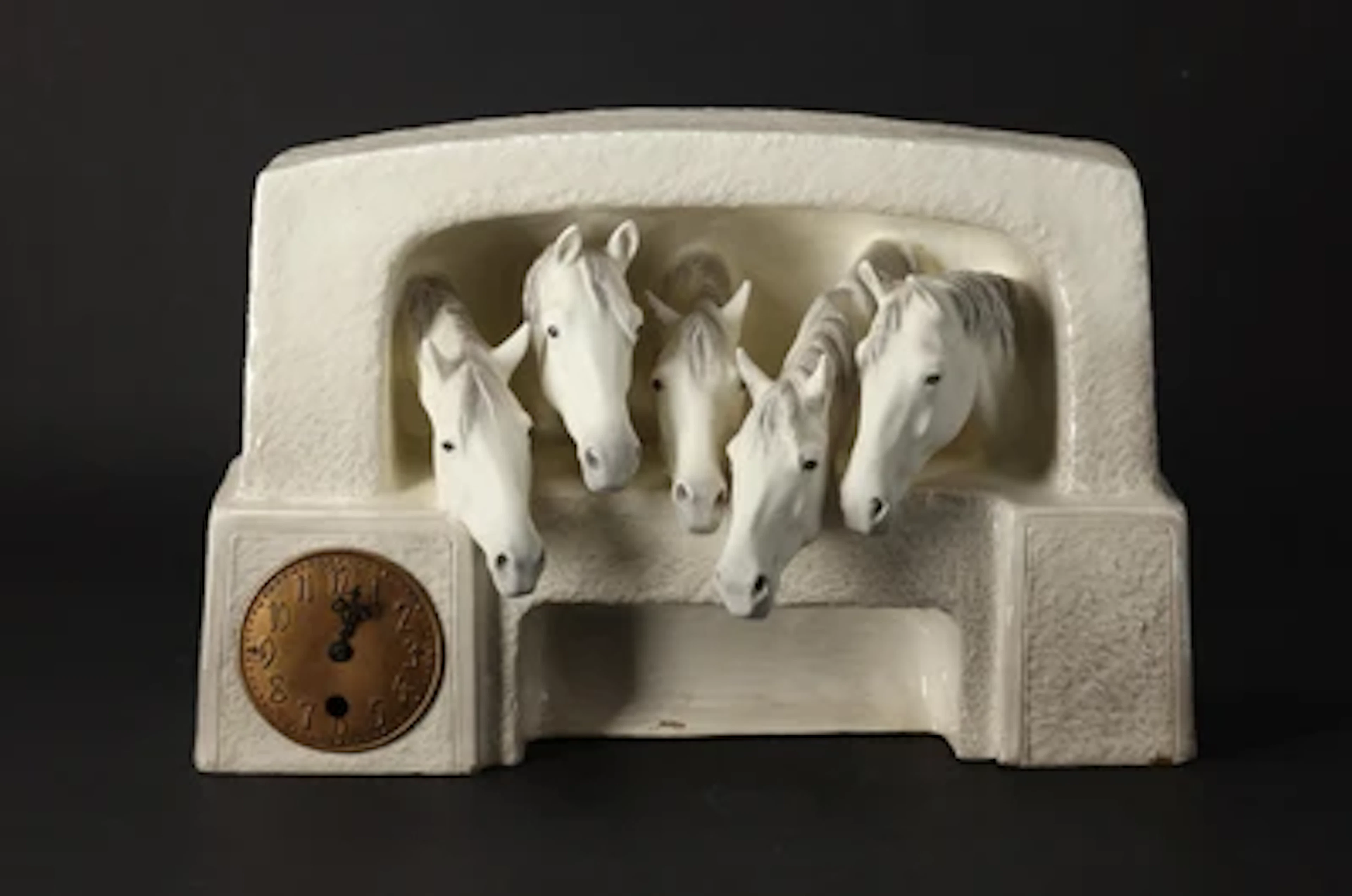 Anton Puchegger (Payerbach 1878-1917 Davos), a clock with horse heads