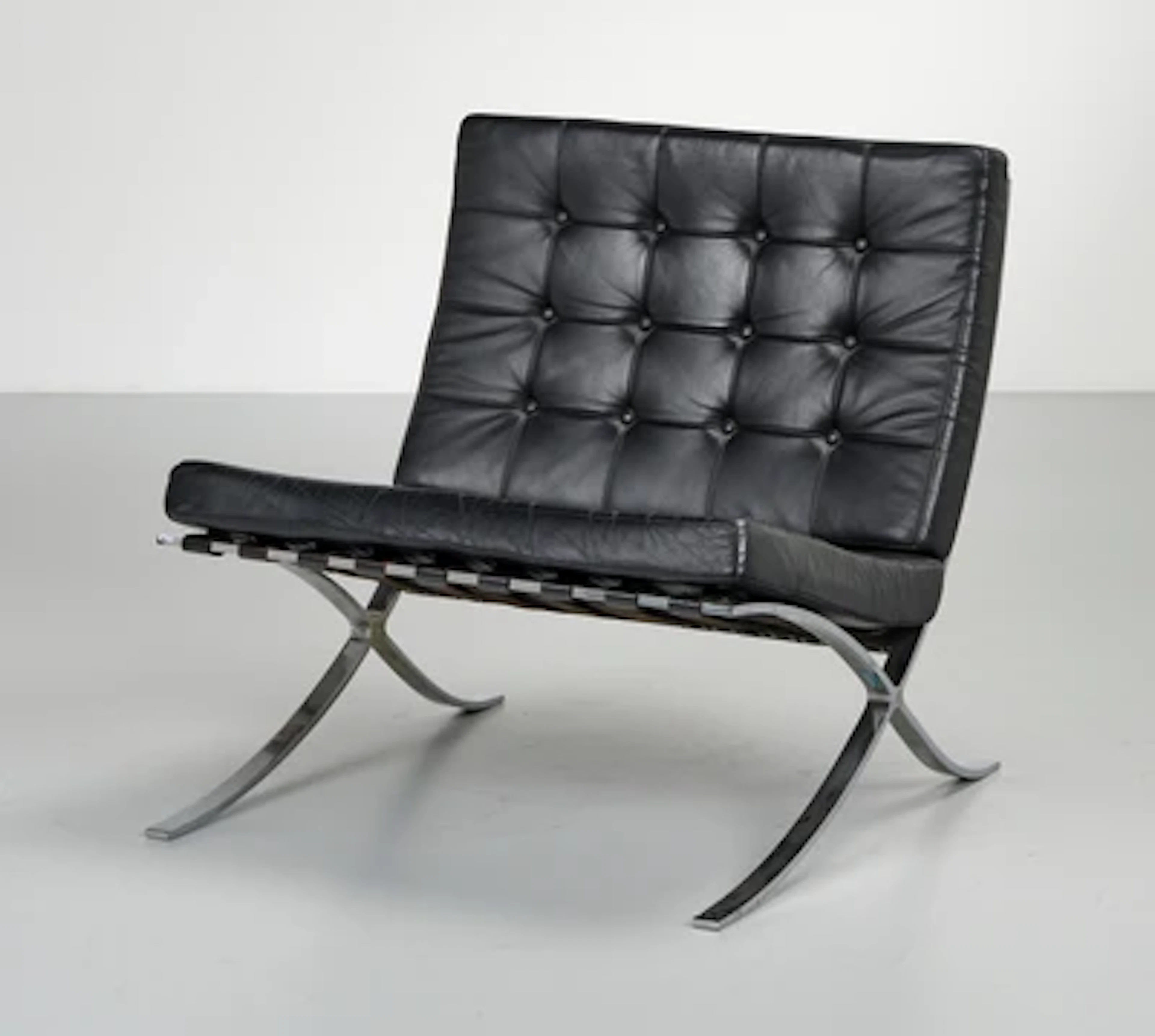 A lounge chair Barcelona, designed by Ludwig Mies van der Rohe