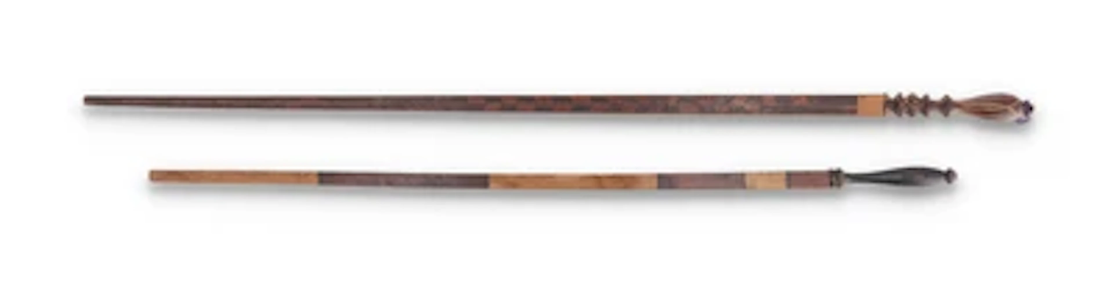 Two measuring sticks for bolts of cloth, c. 1900/15