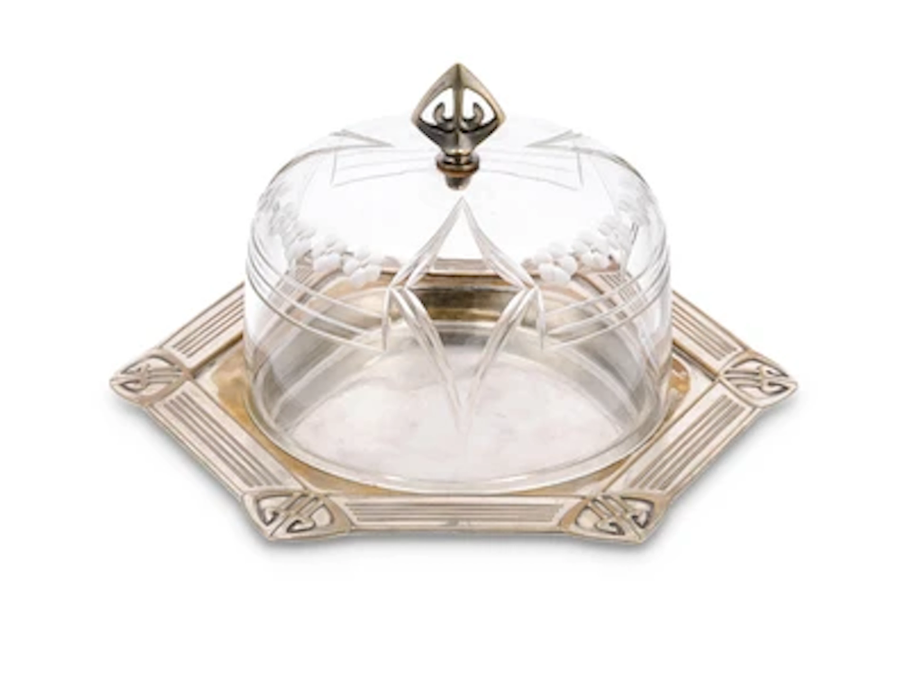 A silver-plated cheese dish with cover, Württembergische Metallwarenfabrik