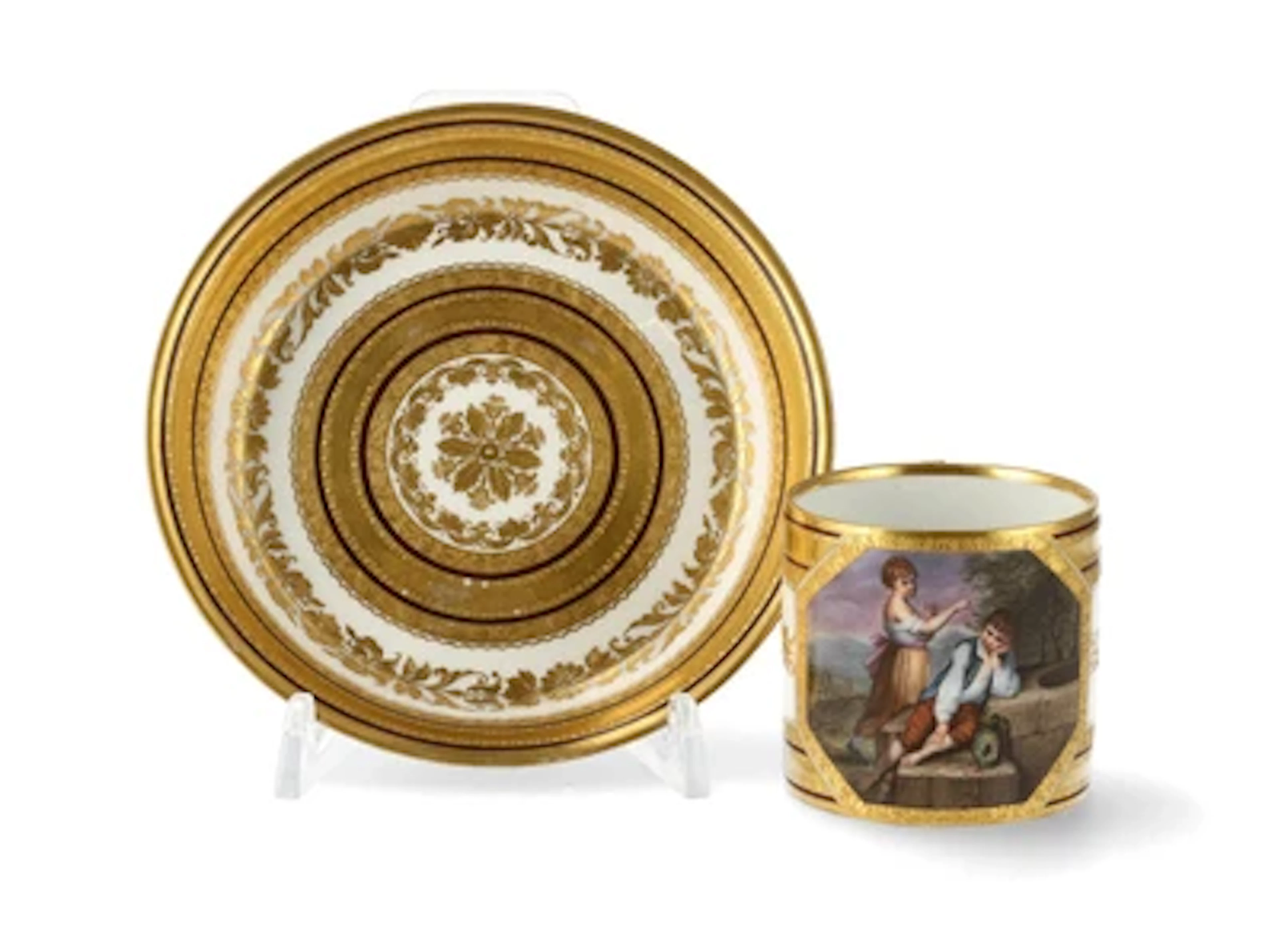 Bildtasse mit Untertasse, Kaiserliche Porzellanmanufaktur, Wien 1799/1800