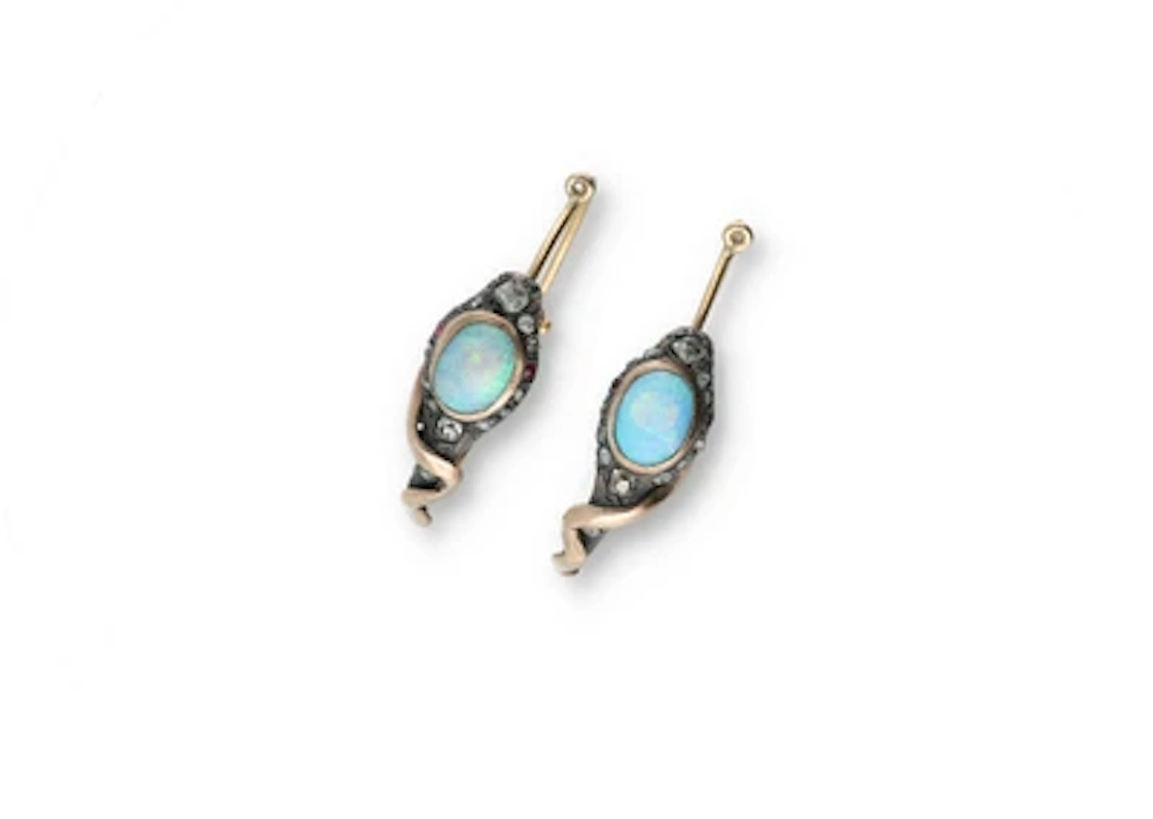 Diamant Opal Ohrringe