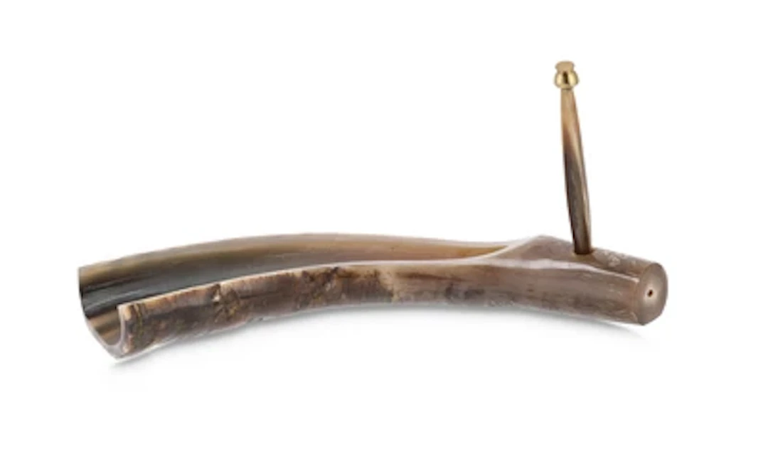 Carl Auböck, a horn desk tray with ballpoint pen holder, Vienna, c. 1955
