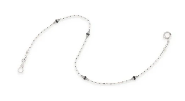 Diamond-studded onyx watch chain