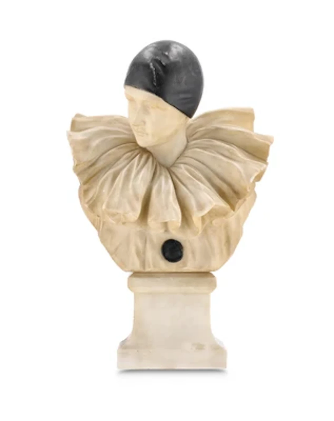 Büste eines Pierrots aus Alabaster, um 1900/15