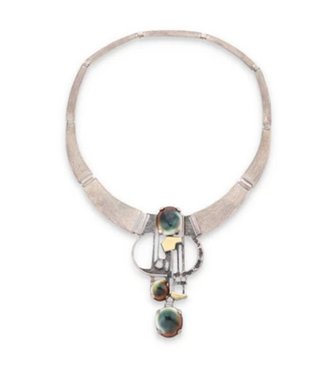 Manfred Stubhann (born in 1943), a Modernist-style necklace in partially