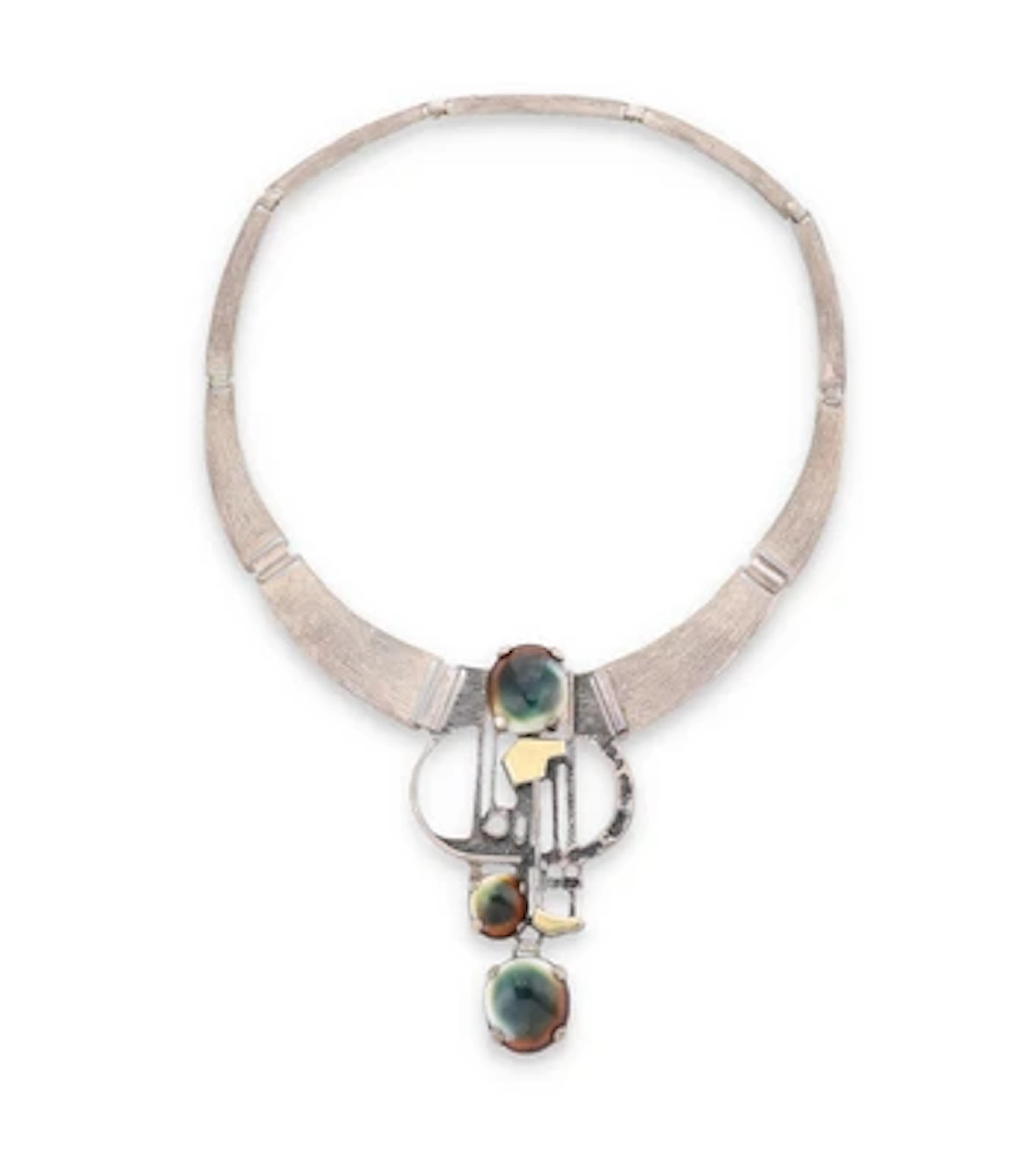 Manfred Stubhann (born in 1943), a Modernist-style necklace in partially