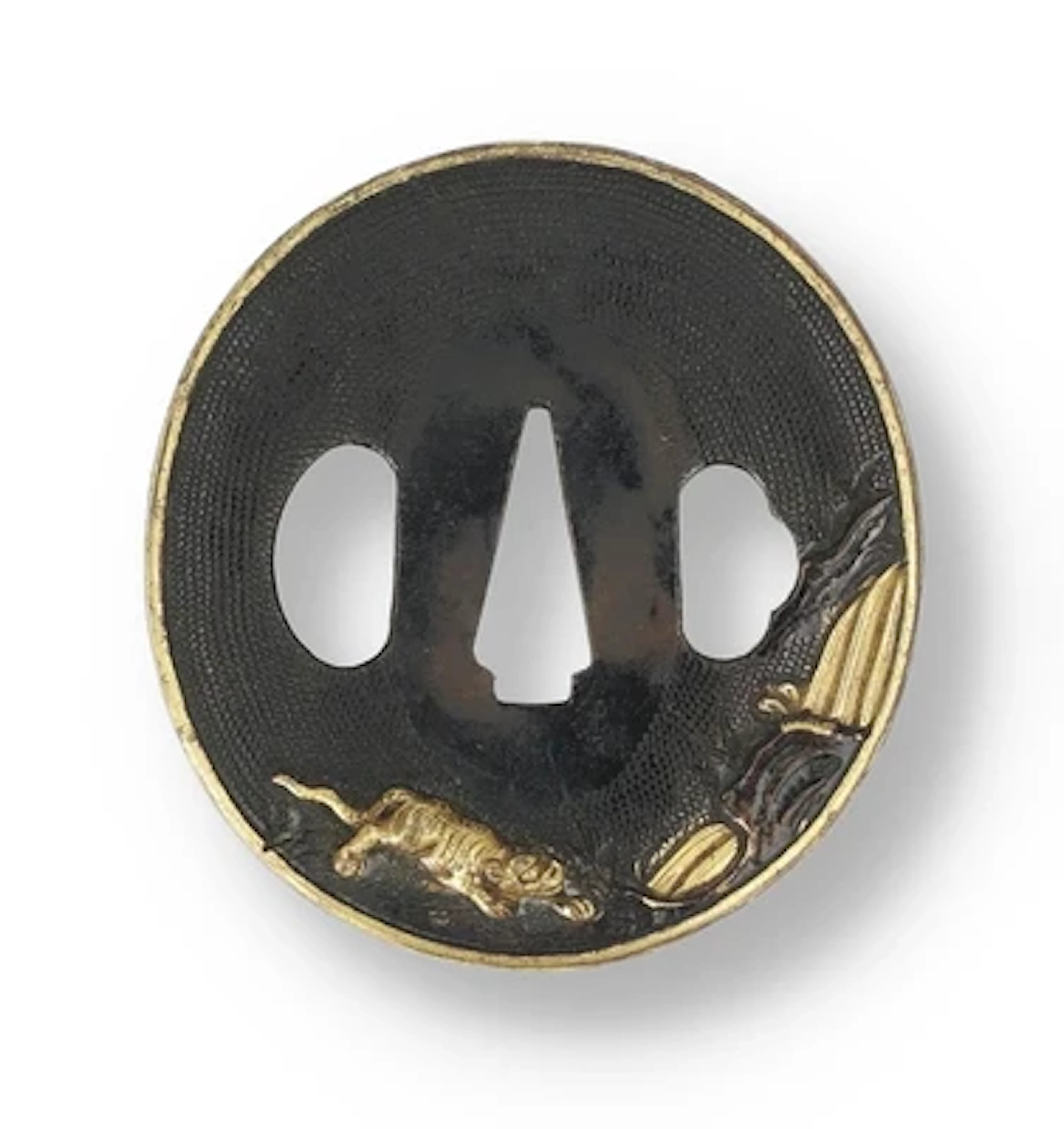 Shakudo Tsuba, Japan, Edo Periode, 19. Jh.
